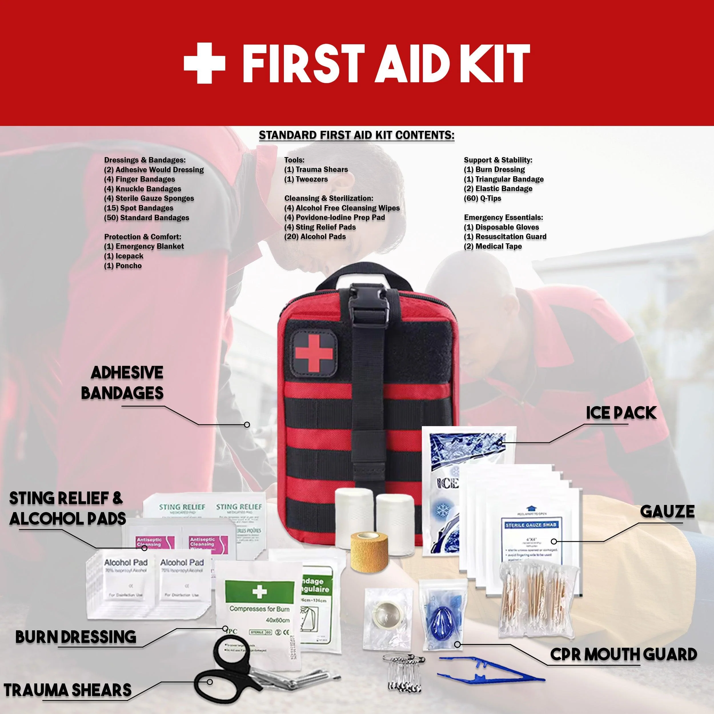 1 Person 72 Hour Survival Bags with Survival Backpack - Image 5