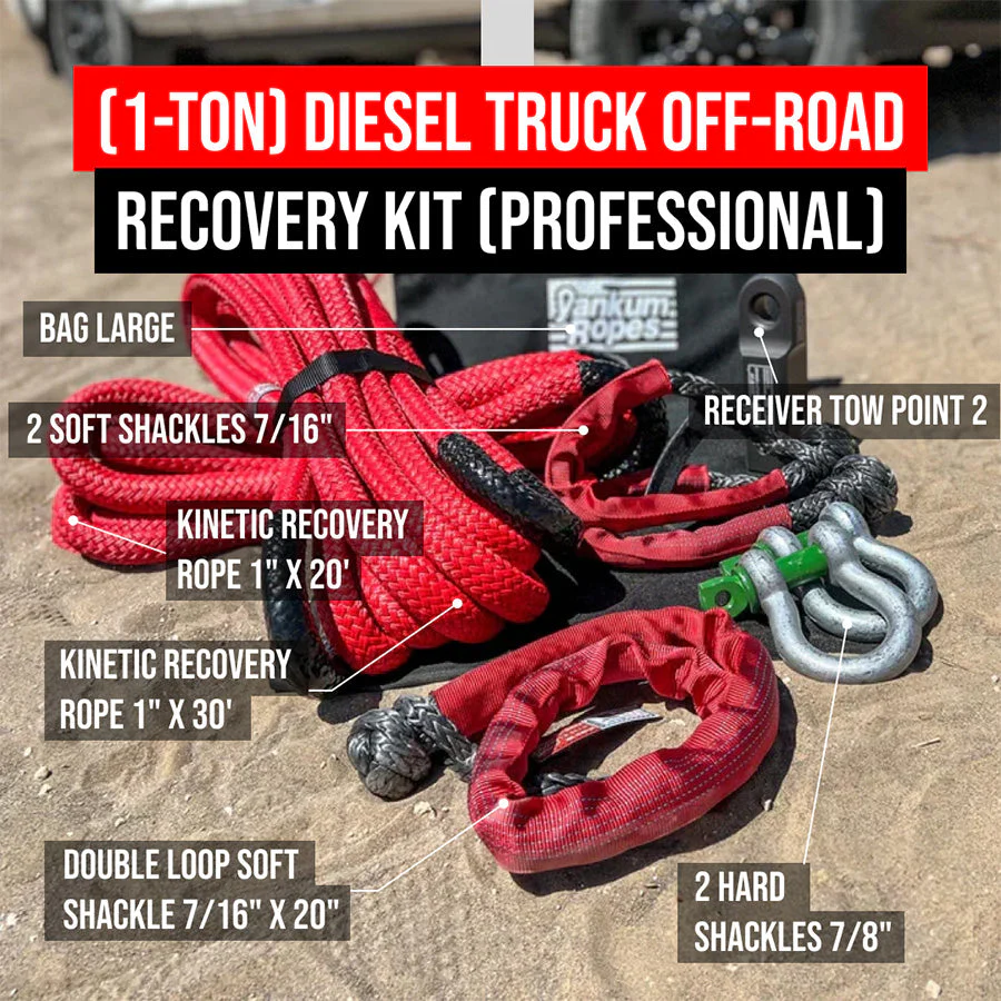 Yankum Ropes (1-Ton) Diesel Truck Off-Road Recovery Kit - Image 3