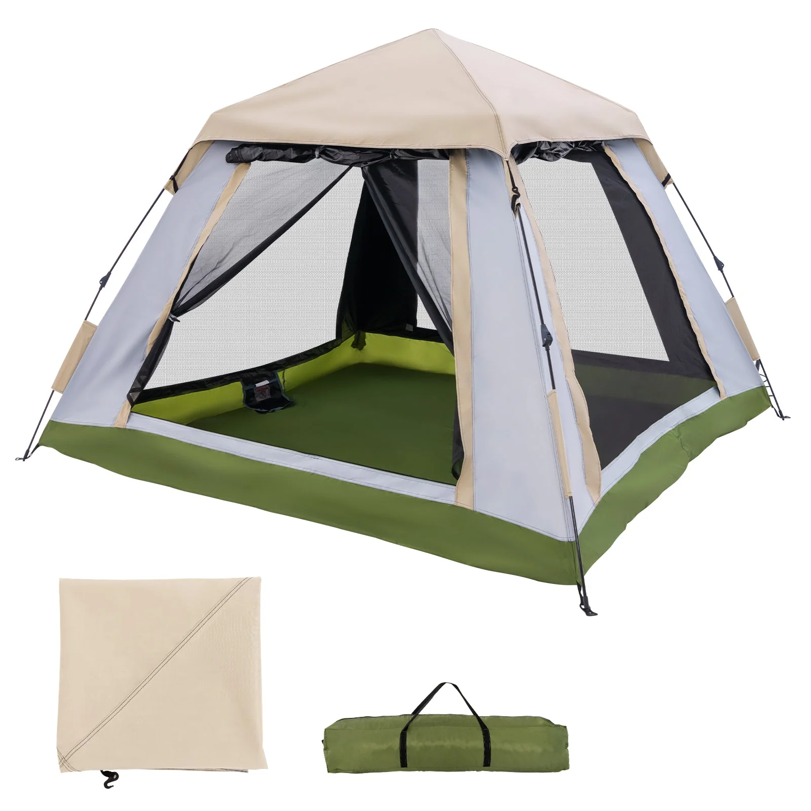 2-4 Person Instant Pop-up Camping Tent with Removable Rainfly - Image 4
