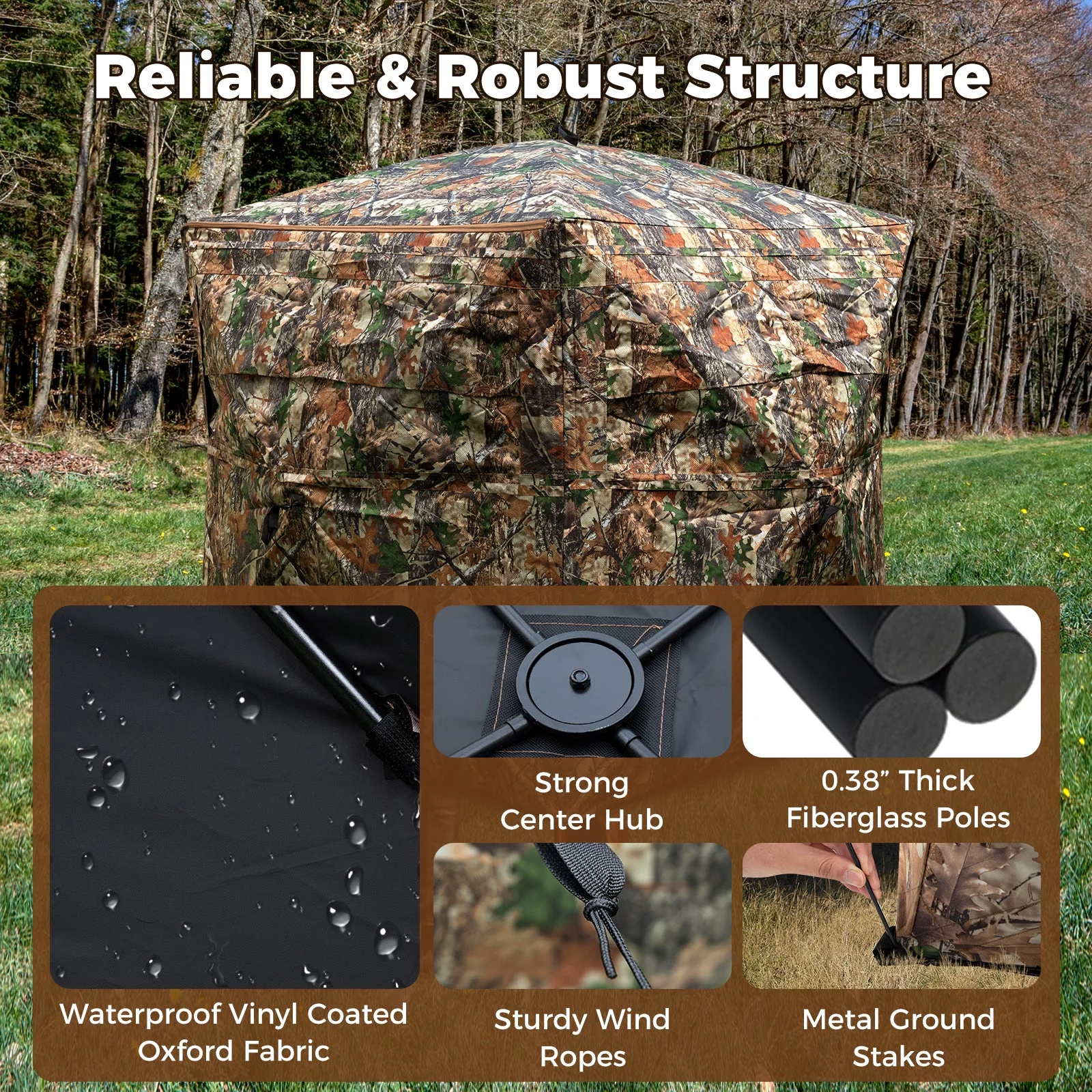 2-6 Person Side-by-Side Hunting Blinds Double One-way See-through Ground Blinds - Image 8