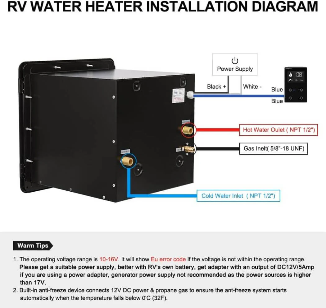 2.64GPM Tankless RV Hot Water Heater PRO With Remote Control - Image 14