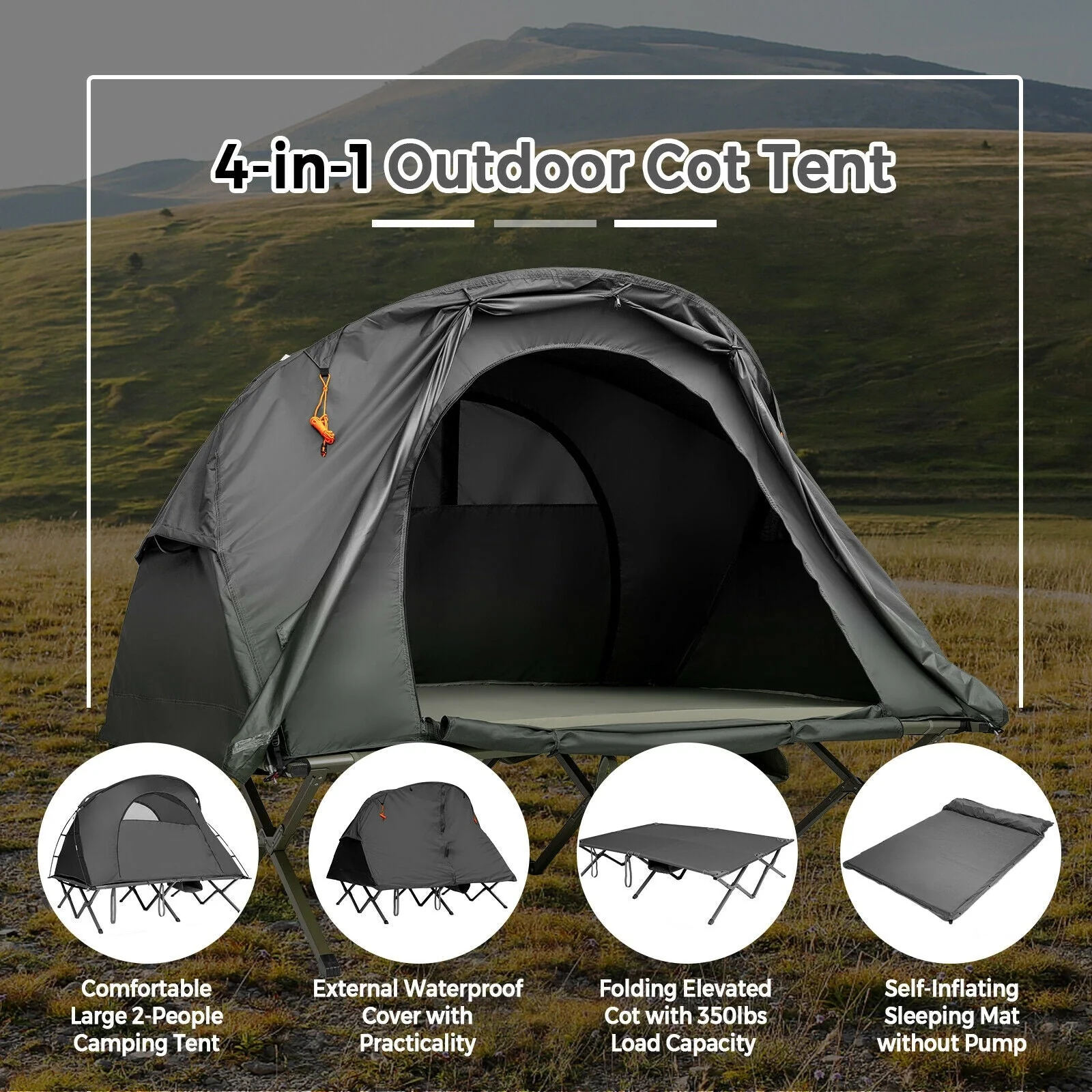 2-Person Outdoor Camping Tent with External Cover - Image 15
