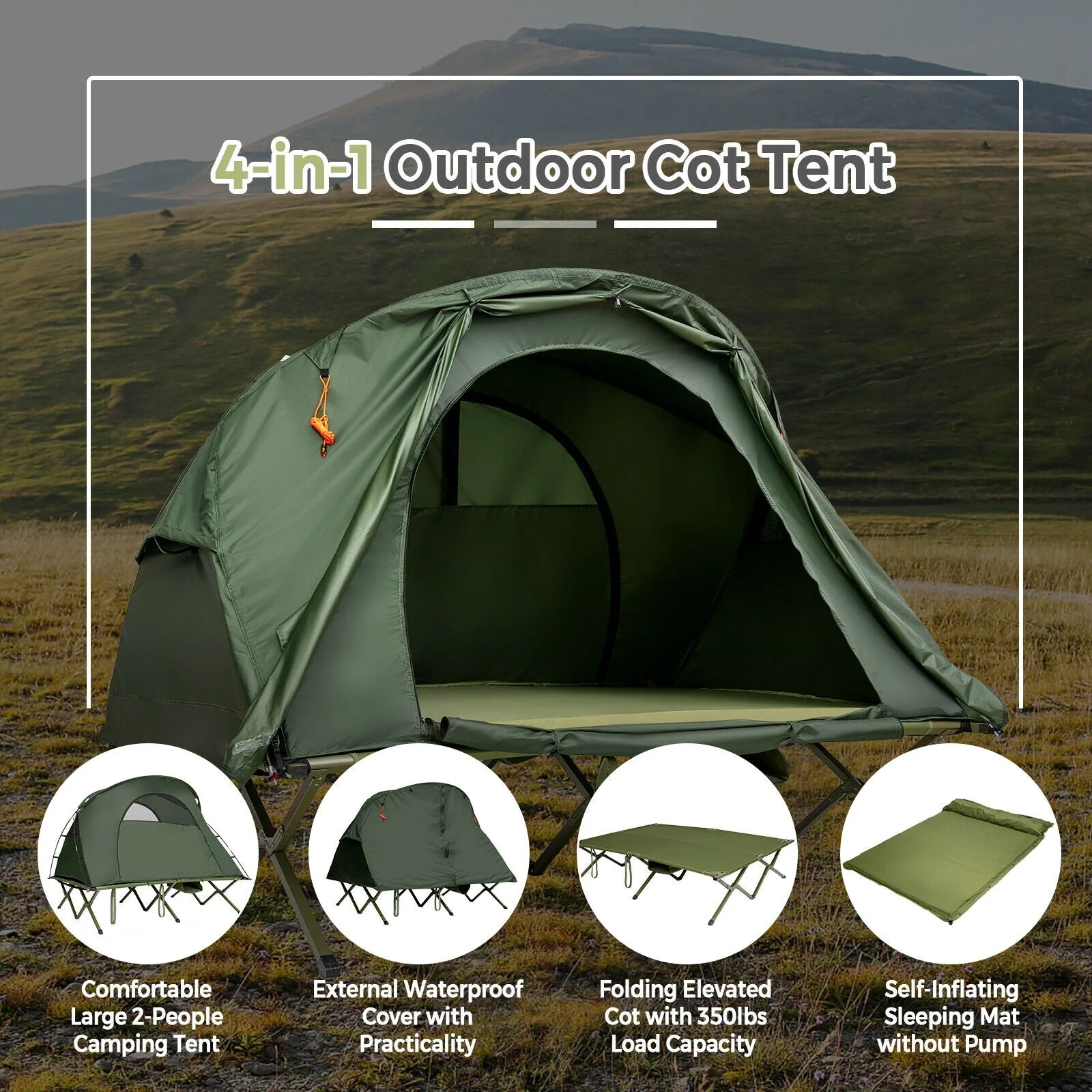 2-Person Outdoor Camping Tent with External Cover - Image 8