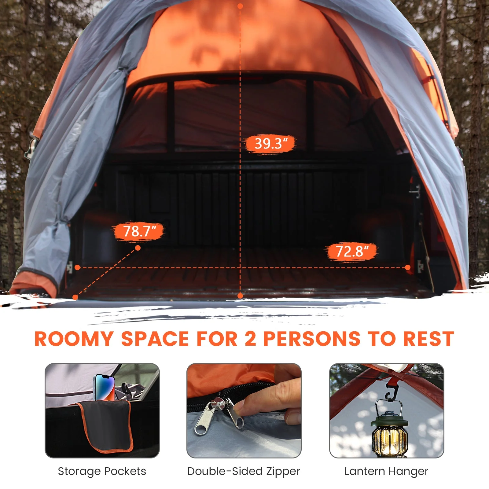 2 Person Portable Pickup Tent with Carry Bag - Image 5