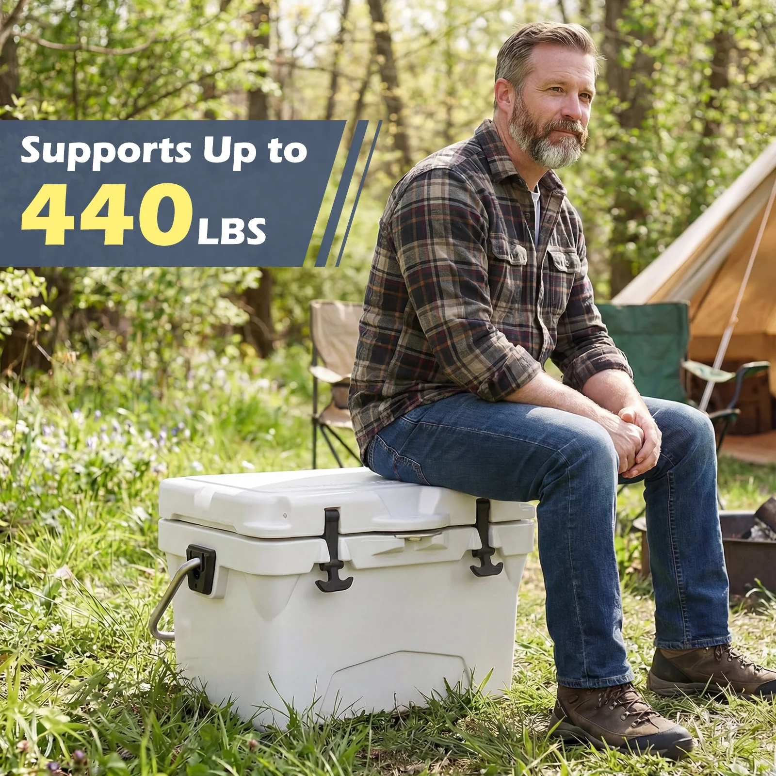 20 Quart Portable Hard Cooler with Built-in Ruler and Bottle - Image 14