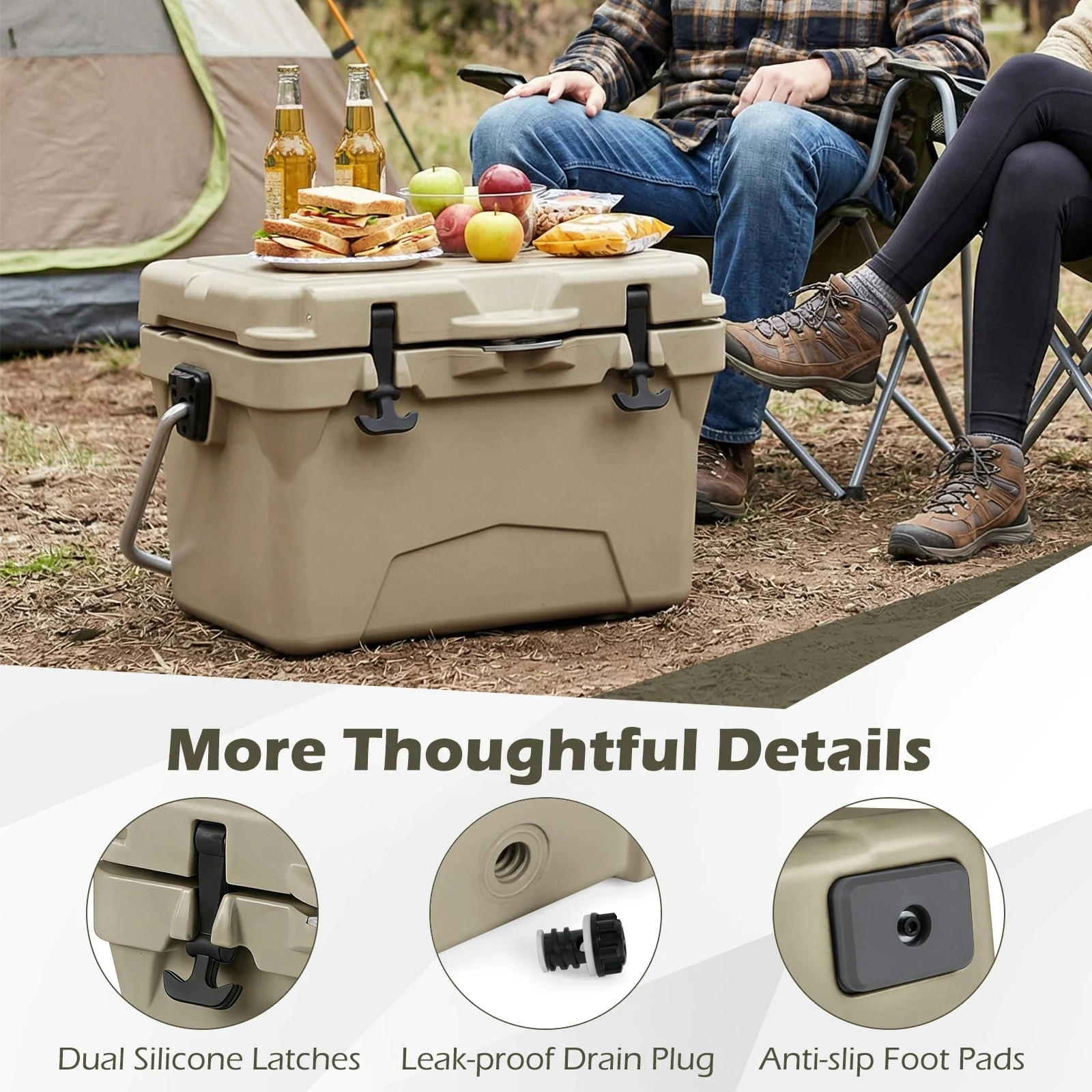 20 Quart Portable Hard Cooler with Built-in Ruler and Bottle - Image 24