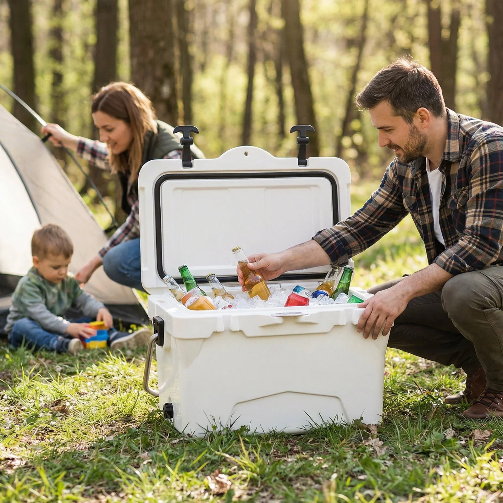 20 Quart Portable Hard Cooler with Built-in Ruler and Bottle - Image 9