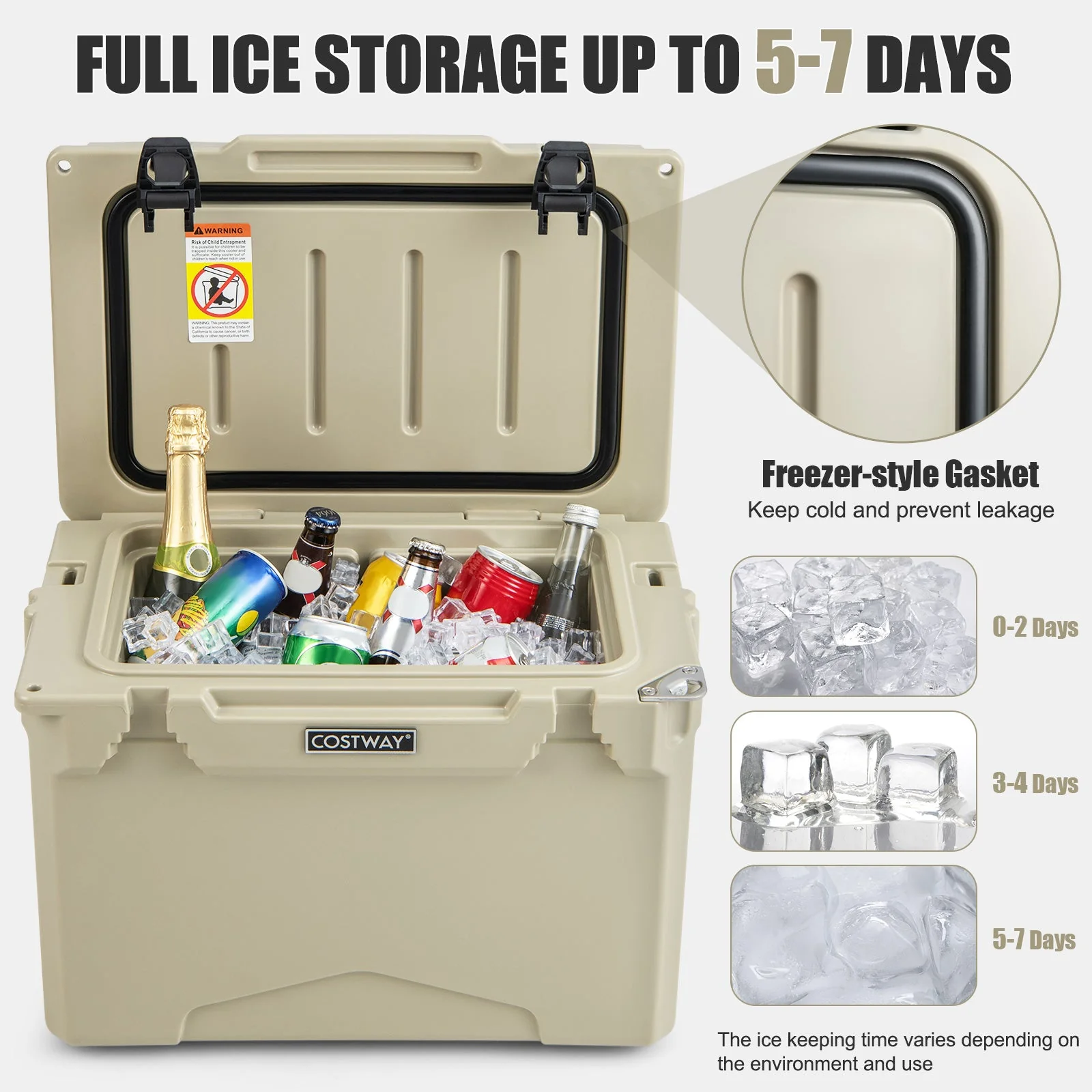 25 QT Hard Cooler with Aluminum Handle and Integrated Cup Holders - Image 14