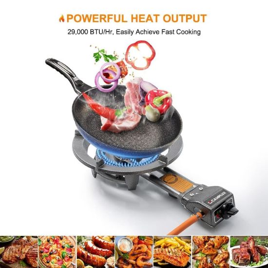 29,000 BTU Single Burner Propane Stove with Regulator and 5.9ft Hose - Image 3