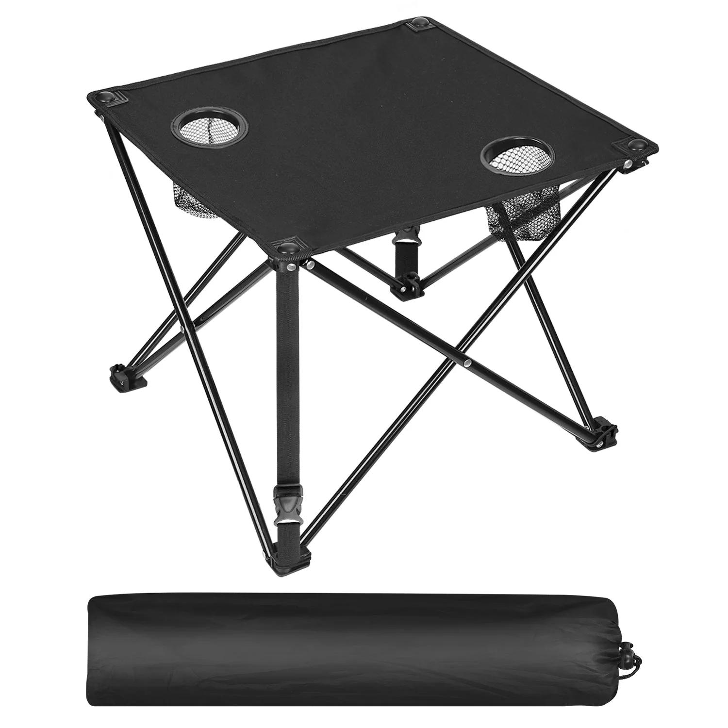 2Pcs Foldable Camping Table Portable Picnic Table Lightweight Travel Desk with 2 Cup Holders/Table Carrying Bag - Image 74