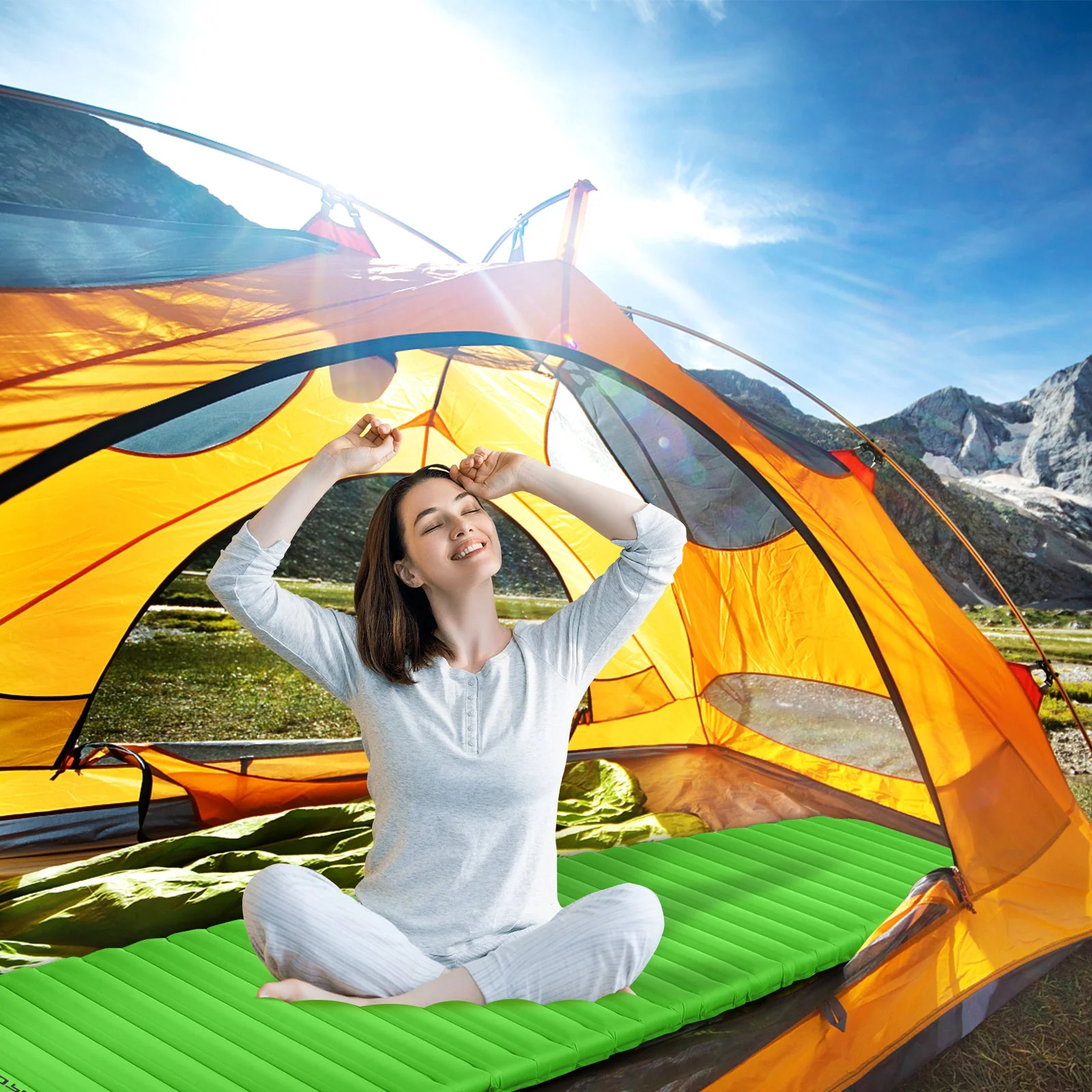 3 Inch Thick Inflatable Waterproof Camping Sleeping Pad - Image 14