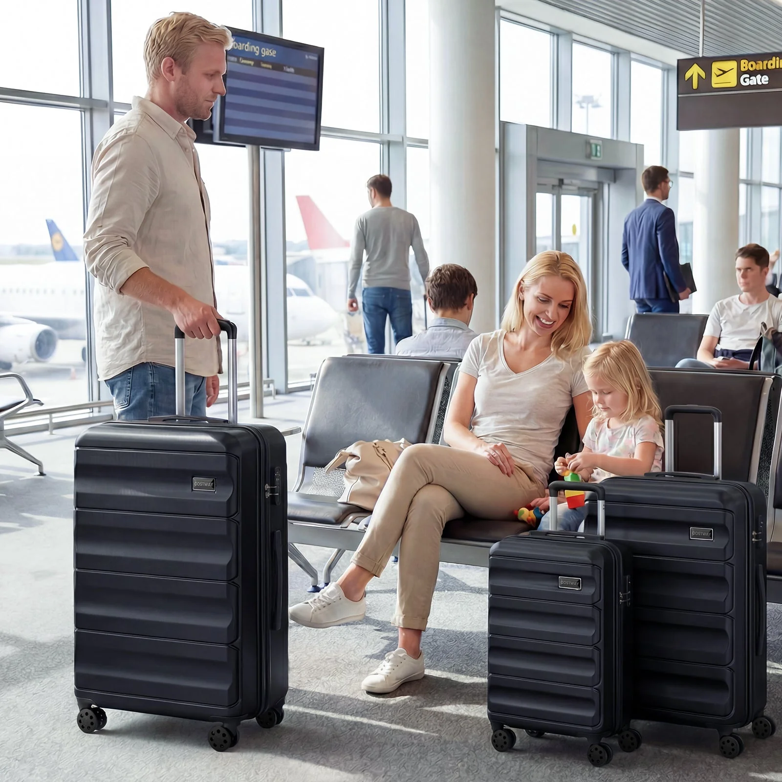 3-Piece Hardside Luggage Set 20/24/28 Inch Lightweight Hardside Suitcases