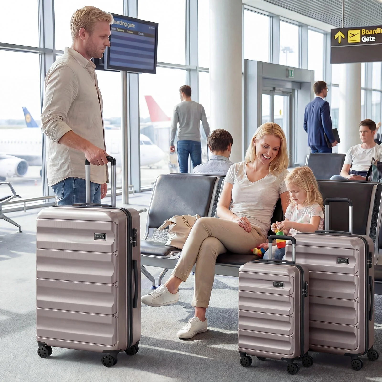 3-Piece Hardside Luggage Set 20/24/28 Inch Lightweight Hardside Suitcases - Image 25