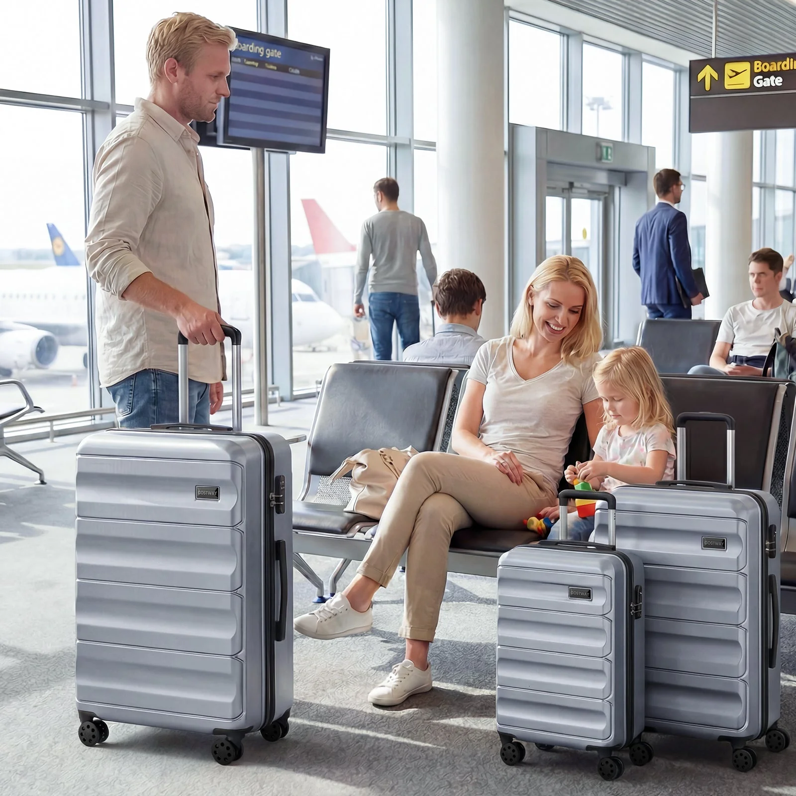 3-Piece Hardside Luggage Set 20/24/28 Inch Lightweight Hardside Suitcases - Image 9
