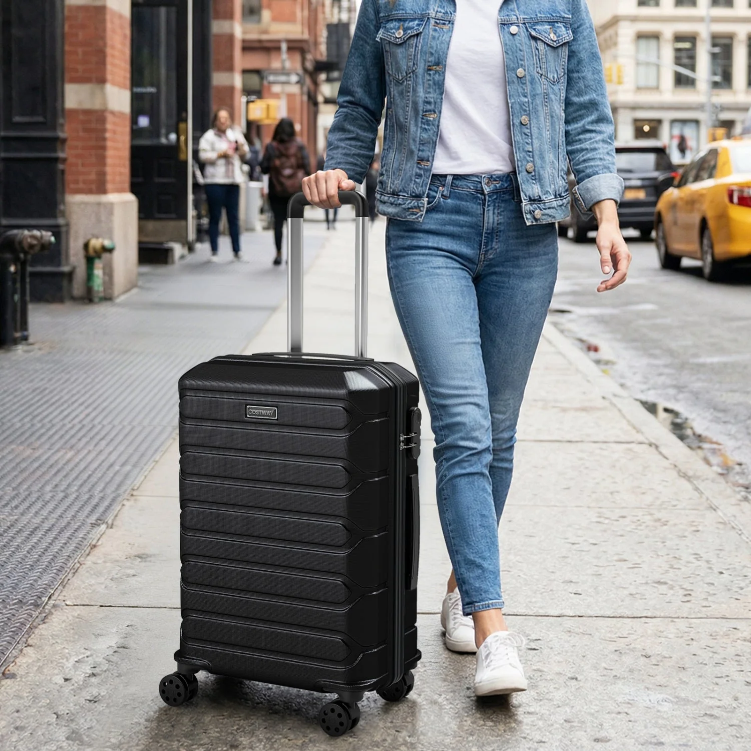 3-Piece Hardside Luggage Set Lightweight Hardside Suitcases with 8-Spinner Wheels - Image 10