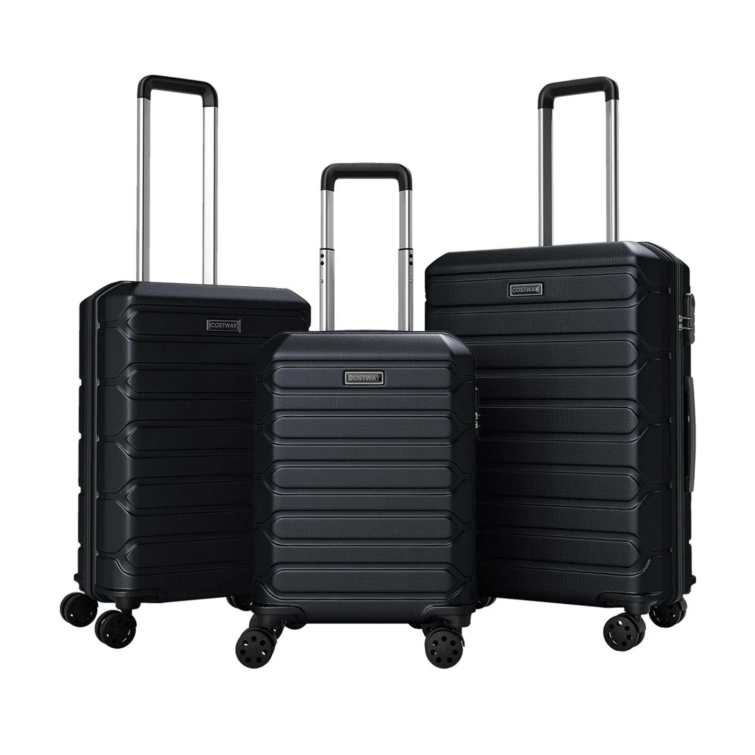 3-Piece Hardside Luggage Set Lightweight Hardside Suitcases with 8-Spinner Wheels - Image 11