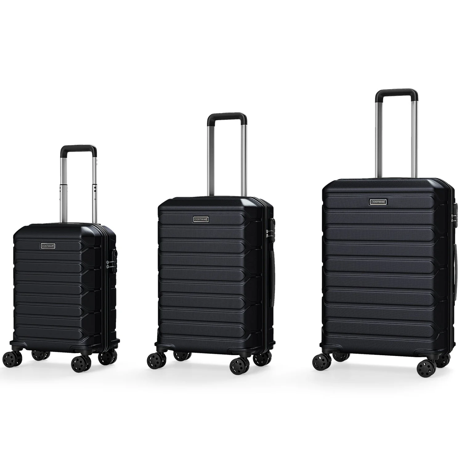 3-Piece Hardside Luggage Set Lightweight Hardside Suitcases with 8-Spinner Wheels - Image 12