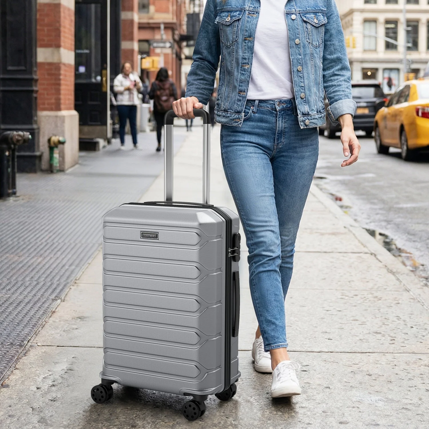 3-Piece Hardside Luggage Set Lightweight Hardside Suitcases with 8-Spinner Wheels - Image 18