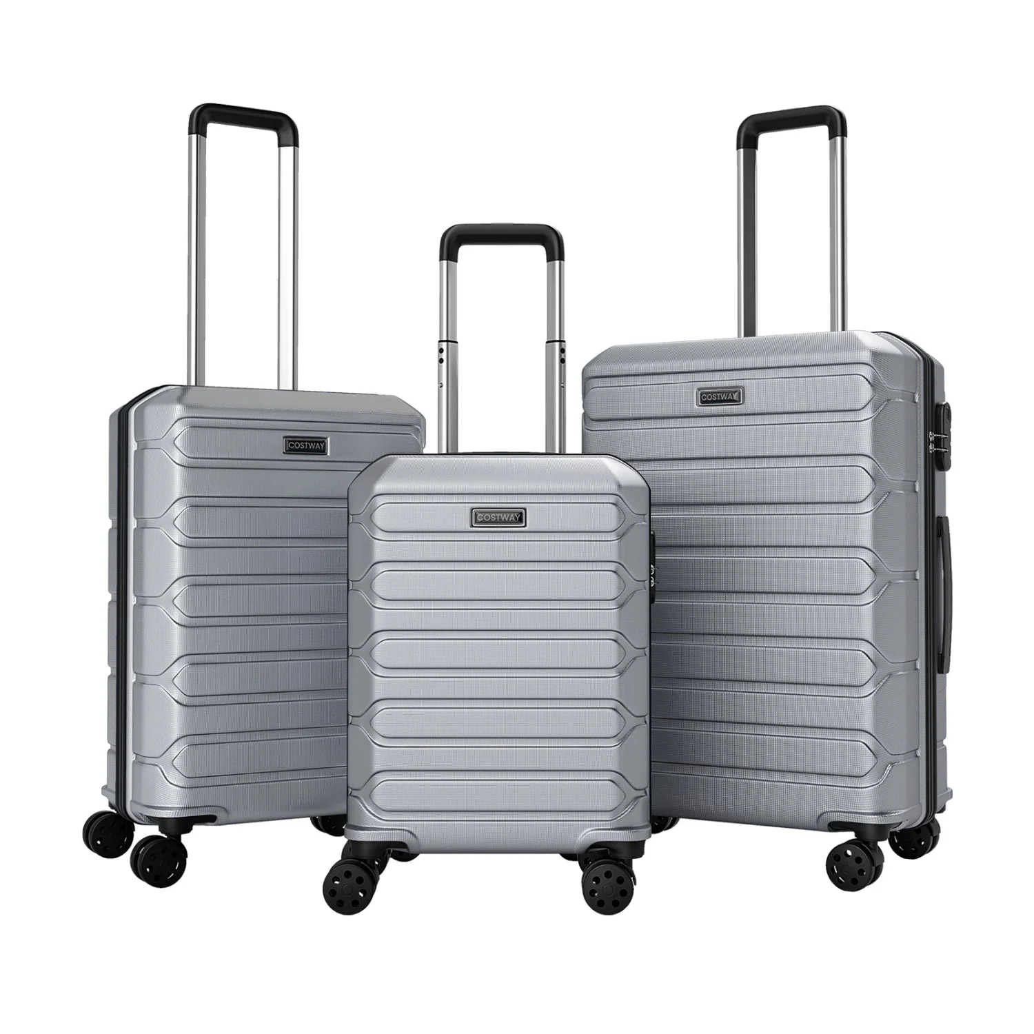 3-Piece Hardside Luggage Set Lightweight Hardside Suitcases with 8-Spinner Wheels - Image 19