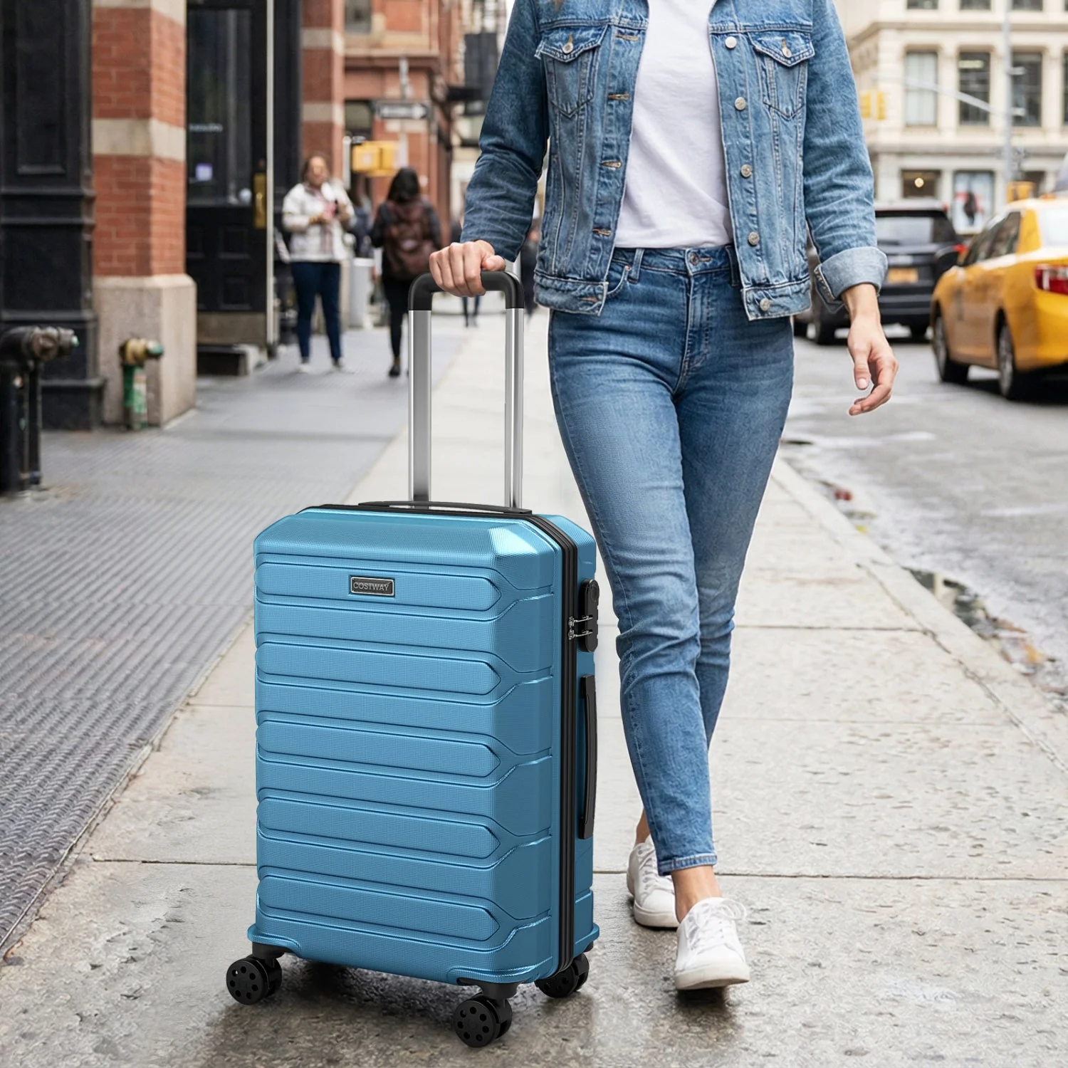 3-Piece Hardside Luggage Set Lightweight Hardside Suitcases with 8-Spinner Wheels - Image 2
