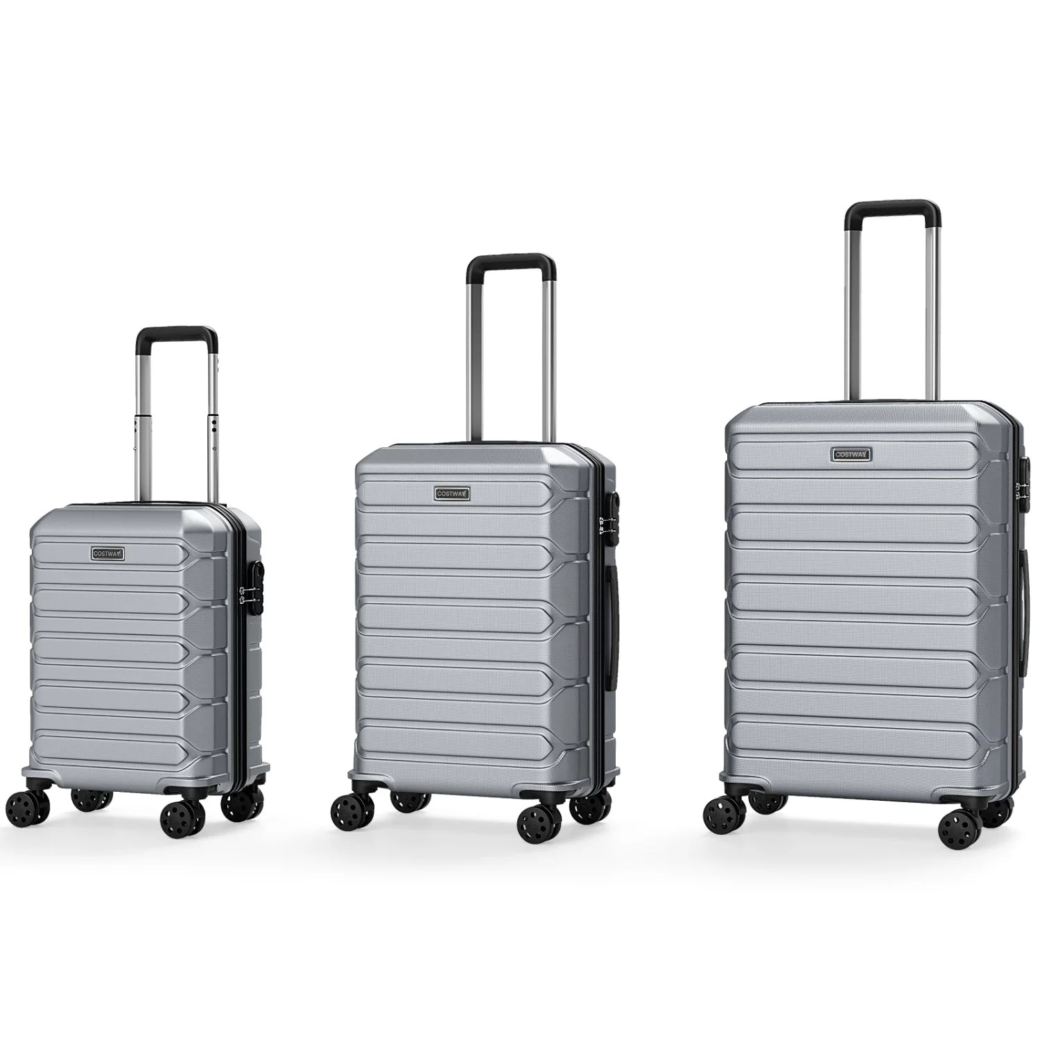 3-Piece Hardside Luggage Set Lightweight Hardside Suitcases with 8-Spinner Wheels - Image 20