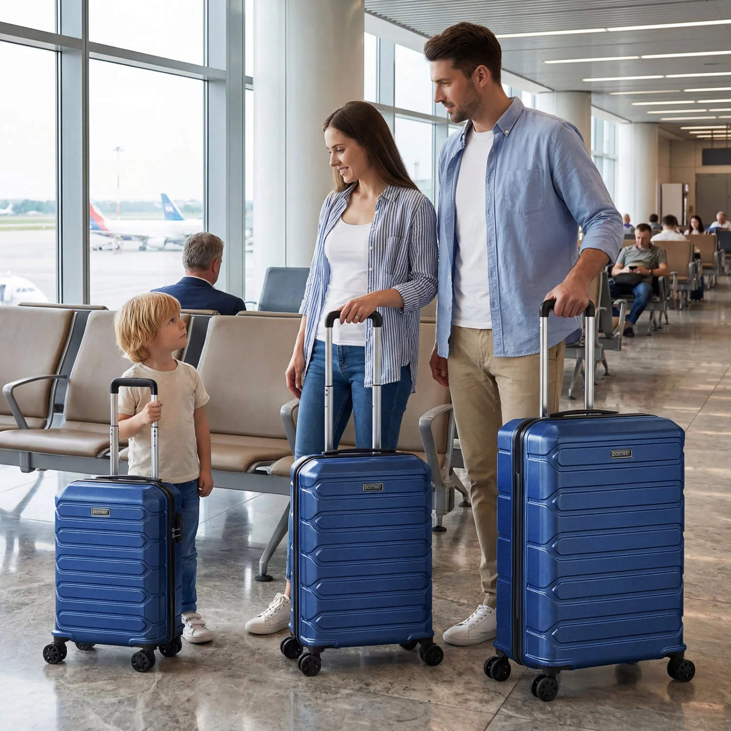 3-Piece Hardside Luggage Set Lightweight Hardside Suitcases with 8-Spinner Wheels - Image 25