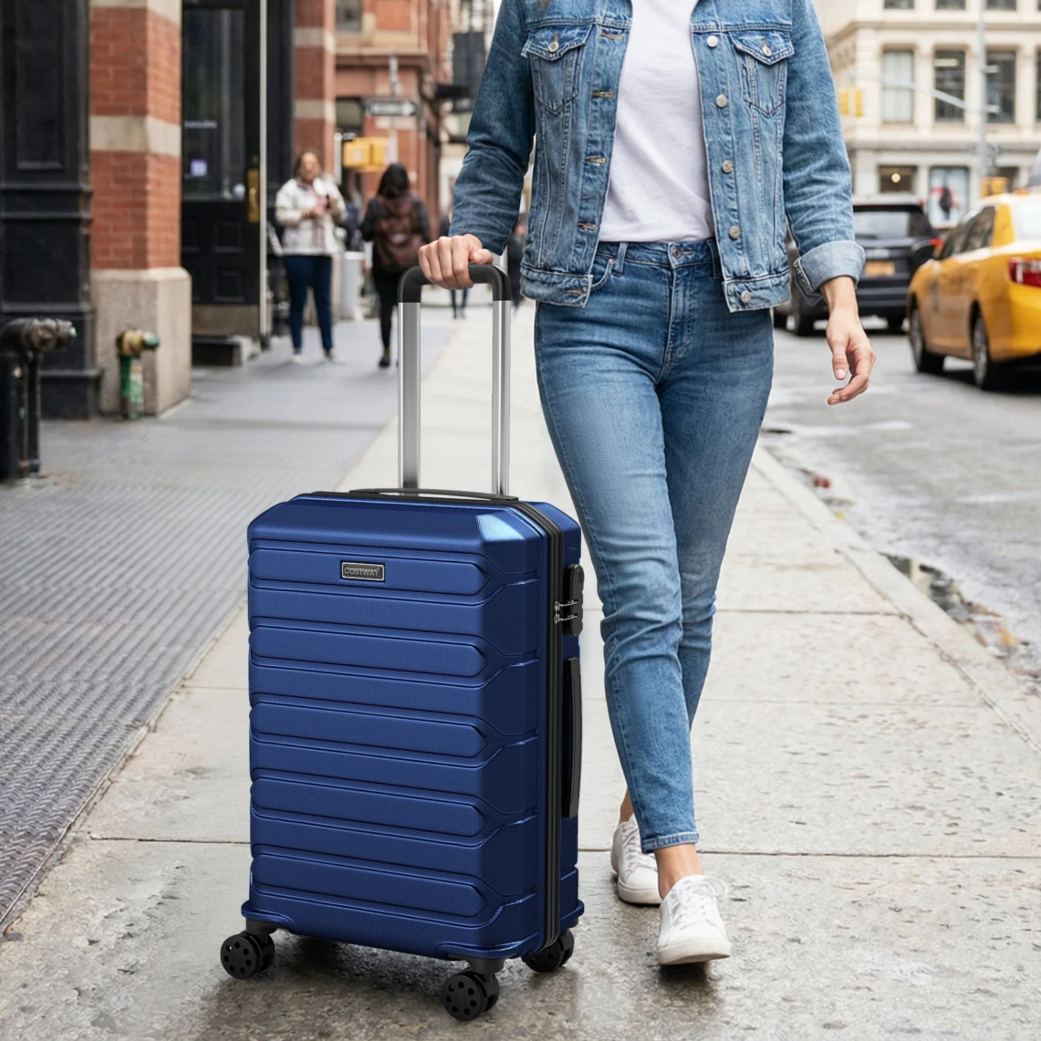 3-Piece Hardside Luggage Set Lightweight Hardside Suitcases with 8-Spinner Wheels - Image 26