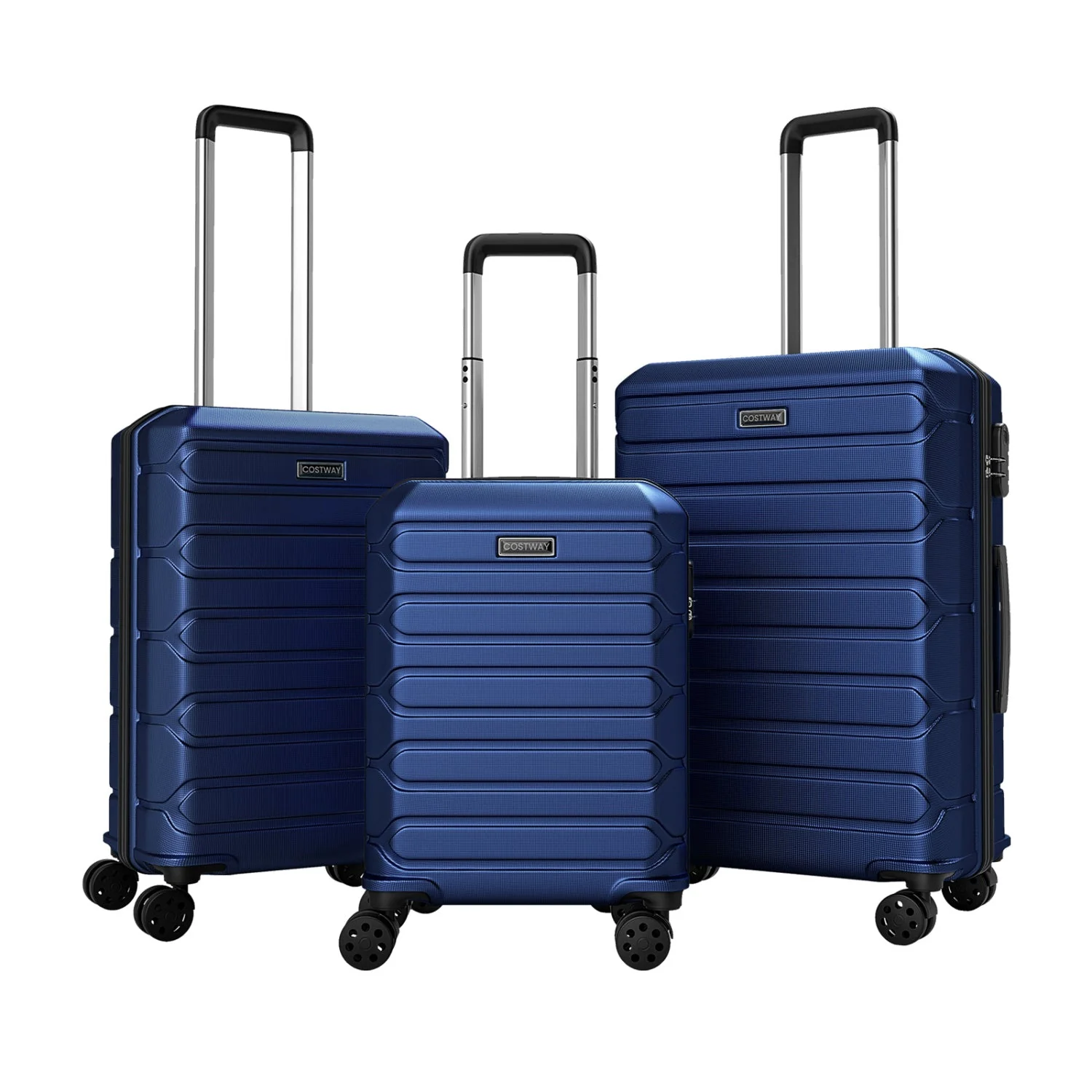 3-Piece Hardside Luggage Set Lightweight Hardside Suitcases with 8-Spinner Wheels - Image 27