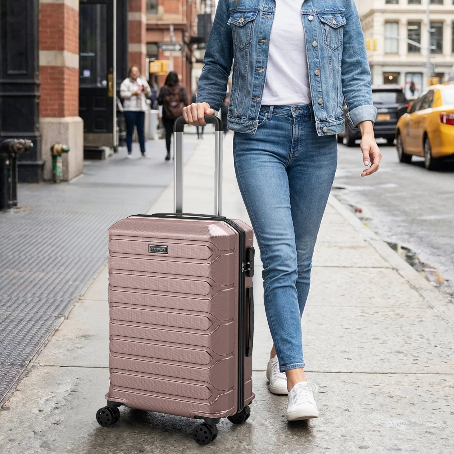 3-Piece Hardside Luggage Set Lightweight Hardside Suitcases with 8-Spinner Wheels - Image 34