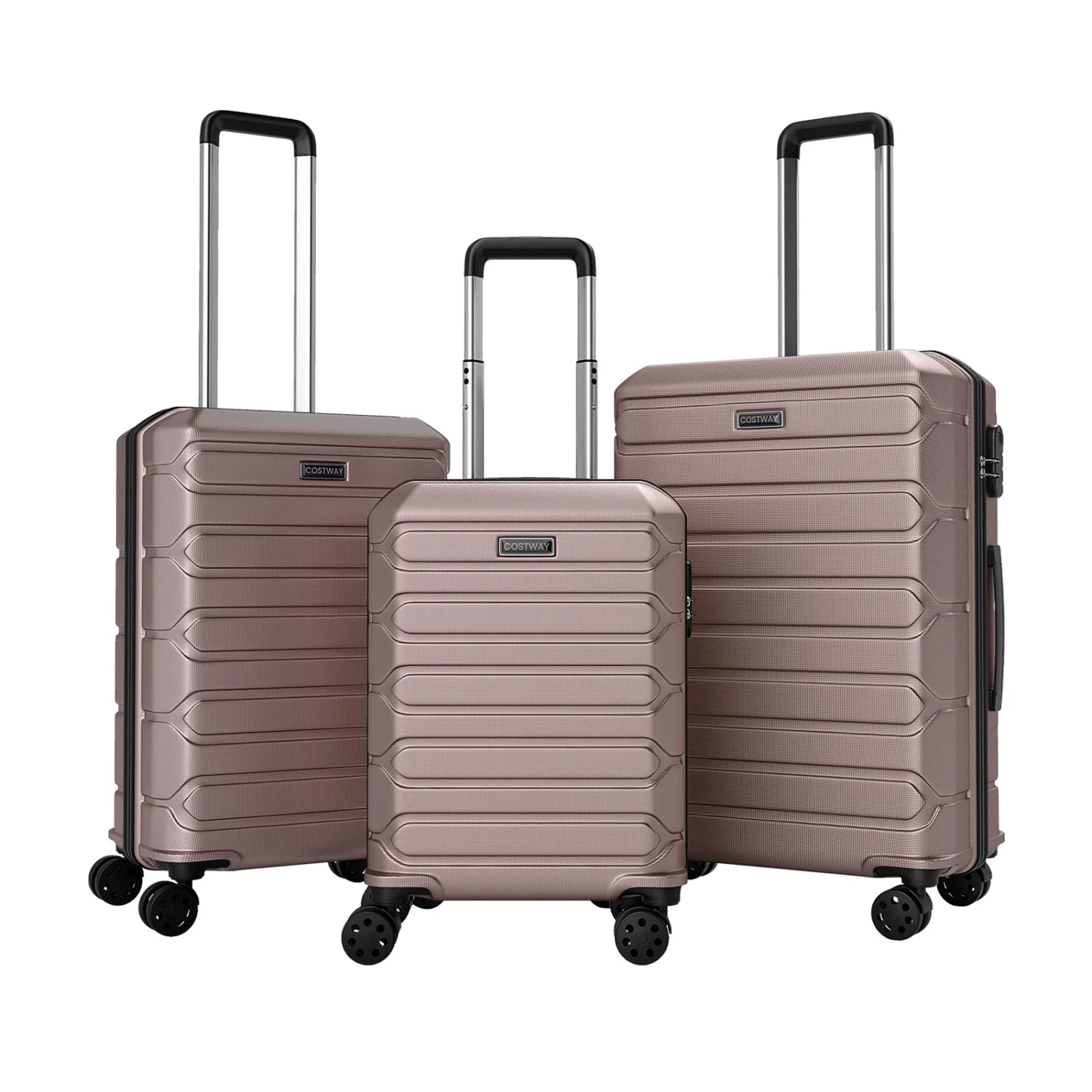 3-Piece Hardside Luggage Set Lightweight Hardside Suitcases with 8-Spinner Wheels - Image 35