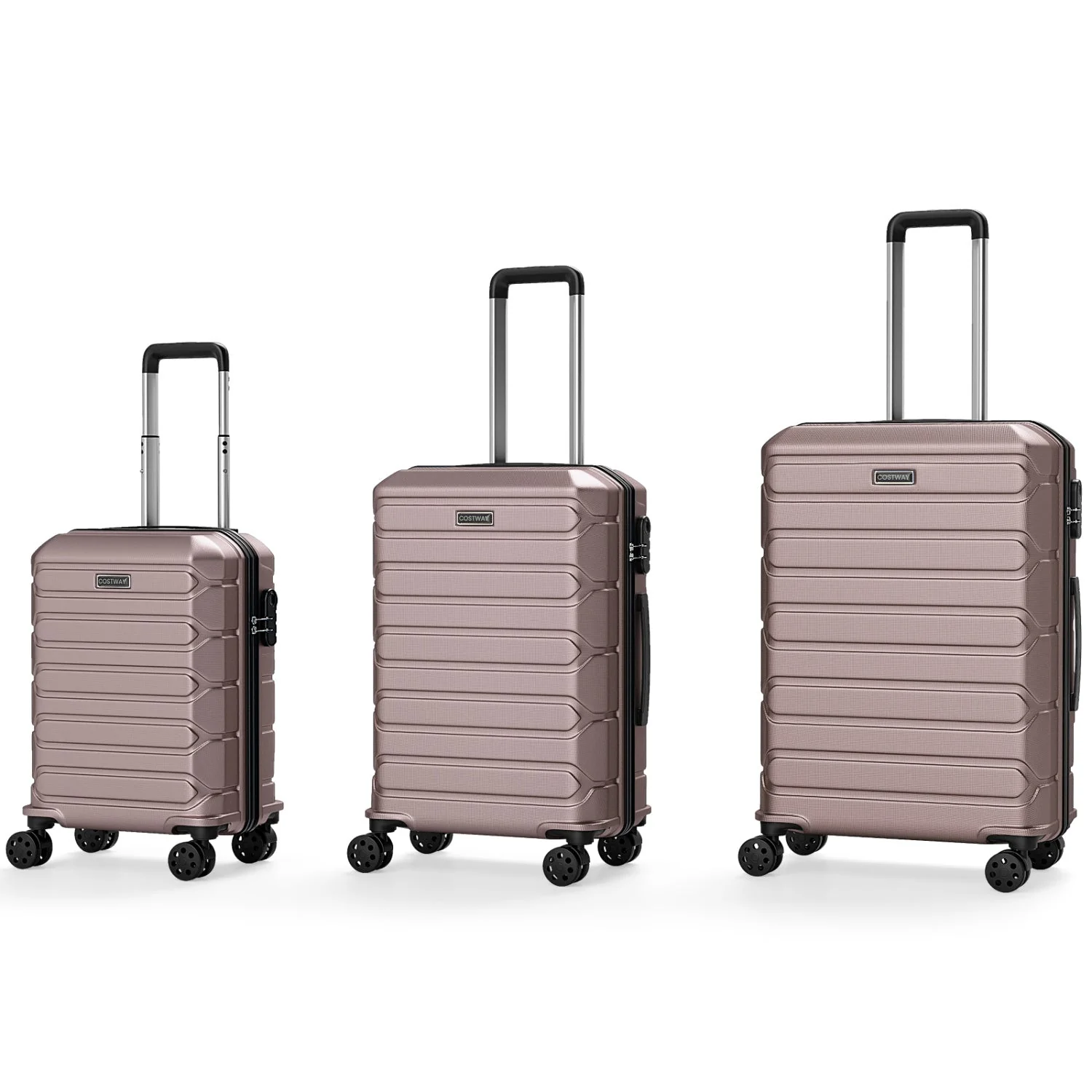 3-Piece Hardside Luggage Set Lightweight Hardside Suitcases with 8-Spinner Wheels - Image 36