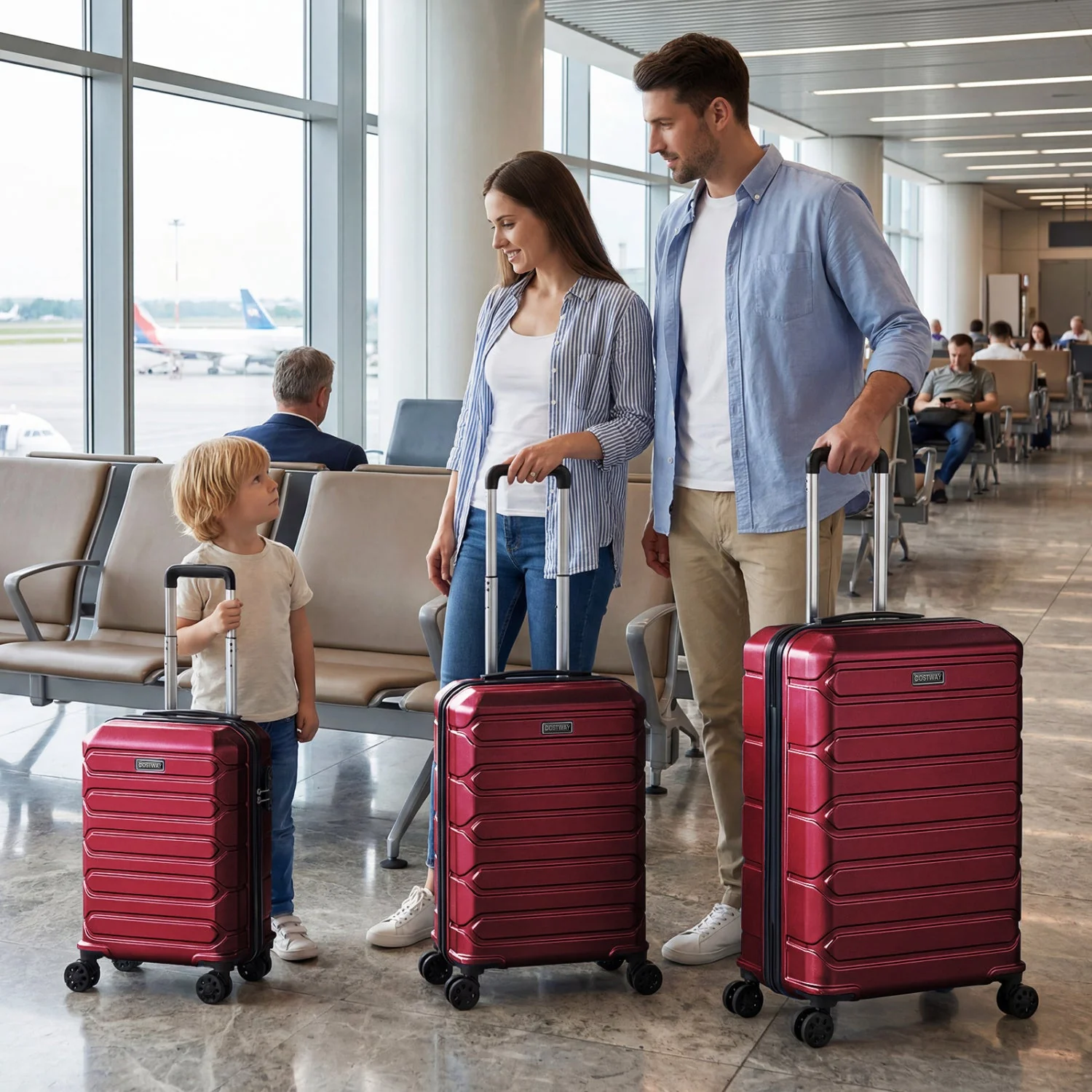 3-Piece Hardside Luggage Set Lightweight Hardside Suitcases with 8-Spinner Wheels - Image 41
