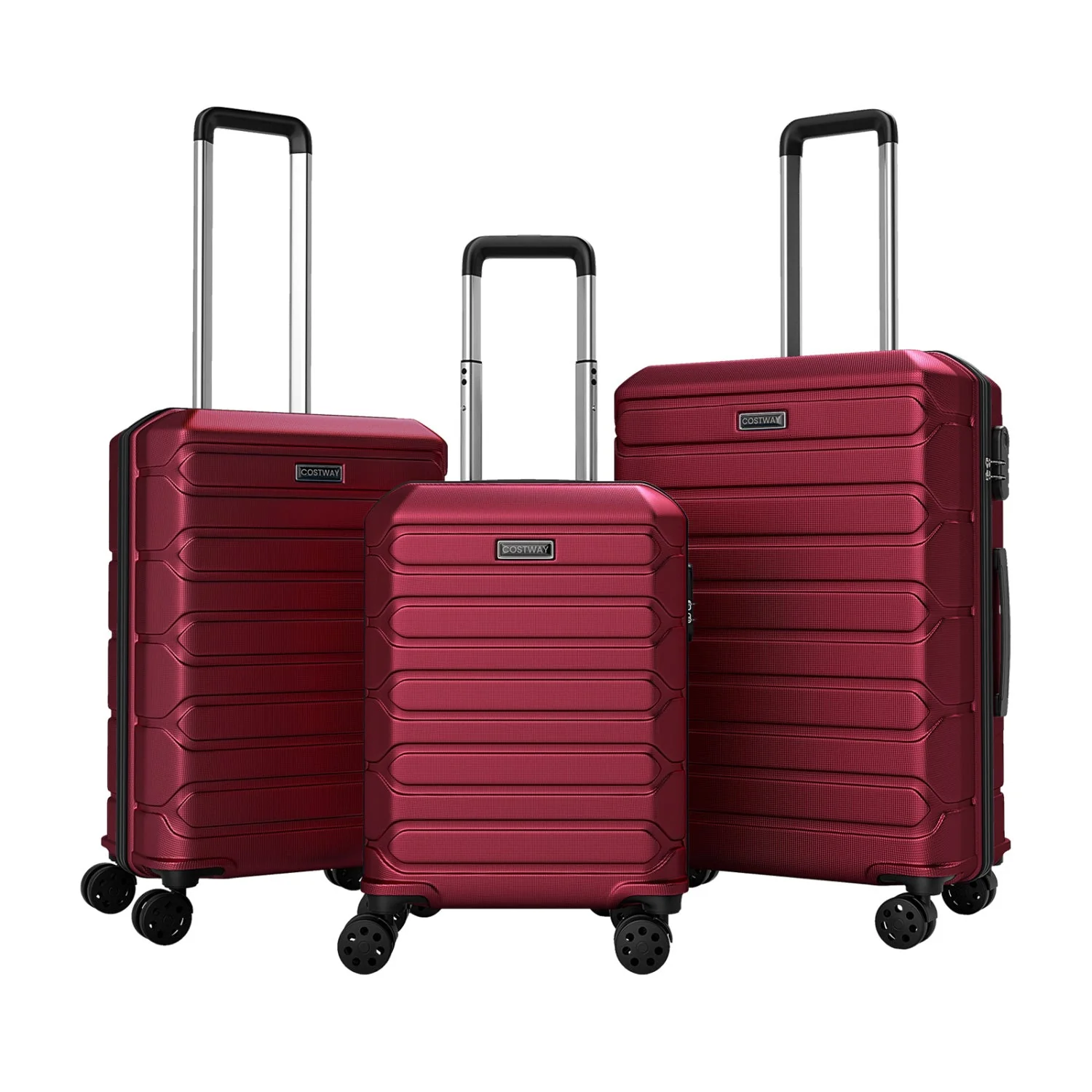 3-Piece Hardside Luggage Set Lightweight Hardside Suitcases with 8-Spinner Wheels - Image 43