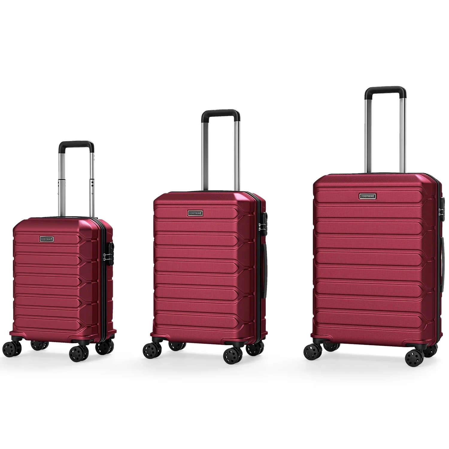 3-Piece Hardside Luggage Set Lightweight Hardside Suitcases with 8-Spinner Wheels - Image 44