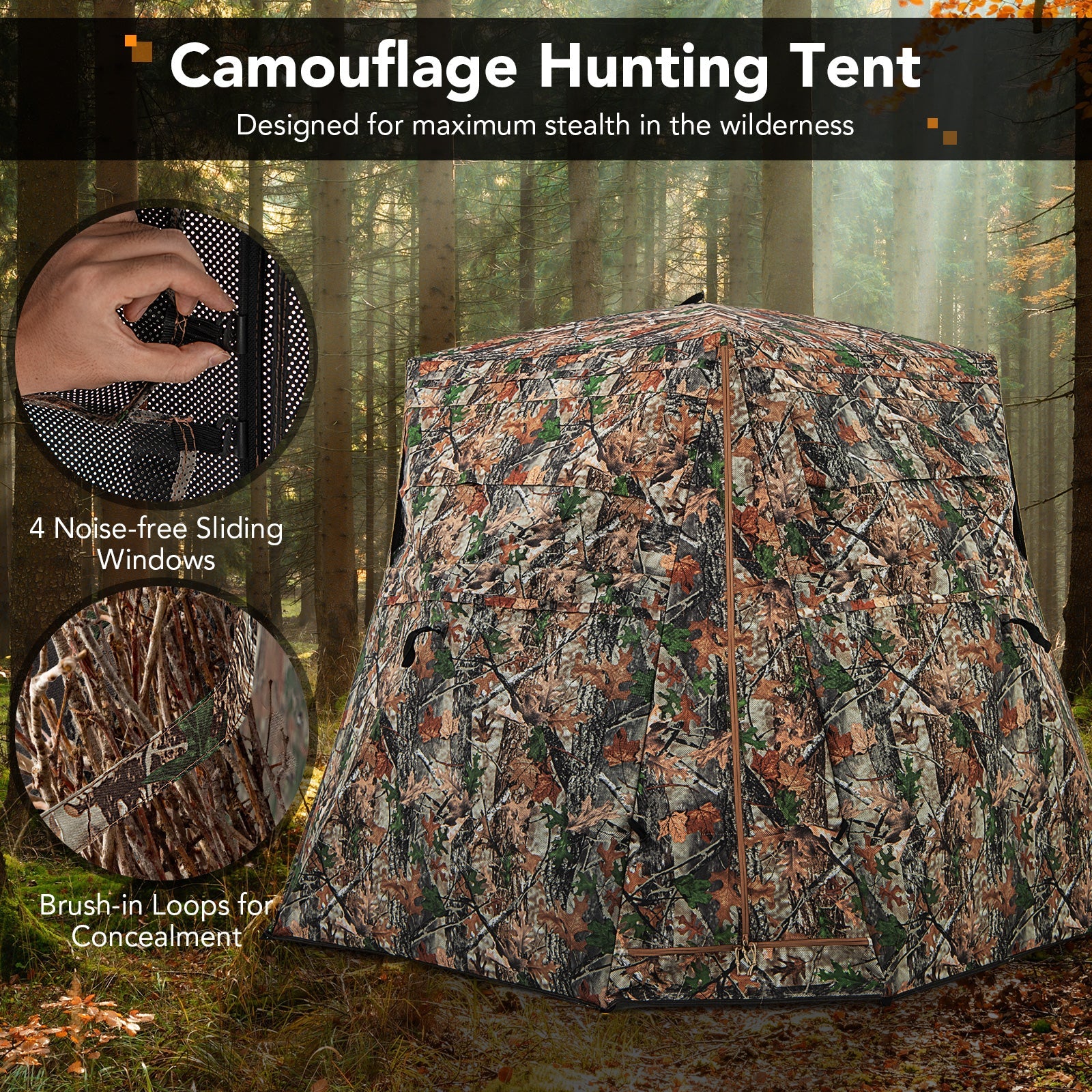 360° One Way See Through Ground Hunting Blind for Deer and Turkey Hunting - Image 7