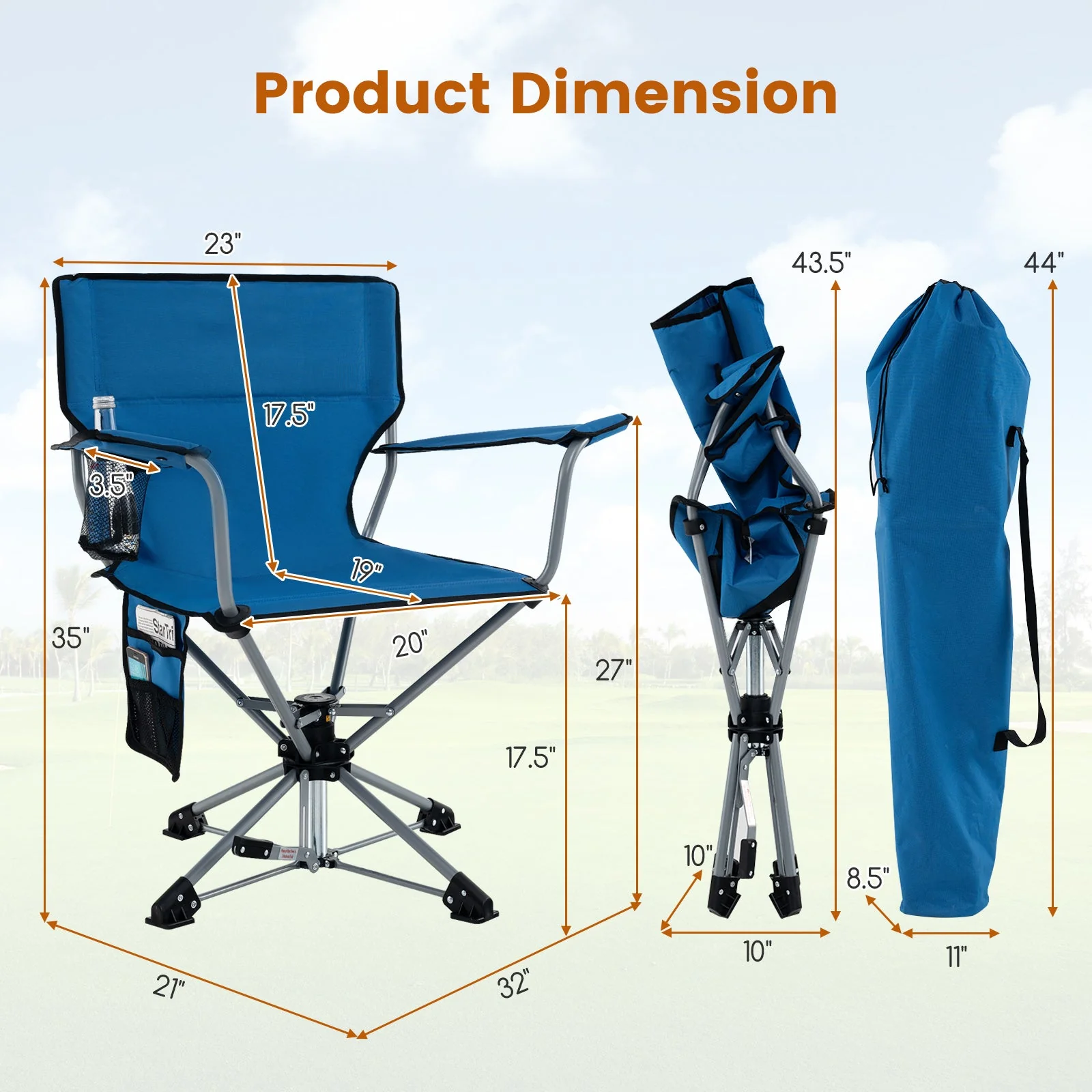 360° Swivel Hunting Chair Portable Foldable - Image 13