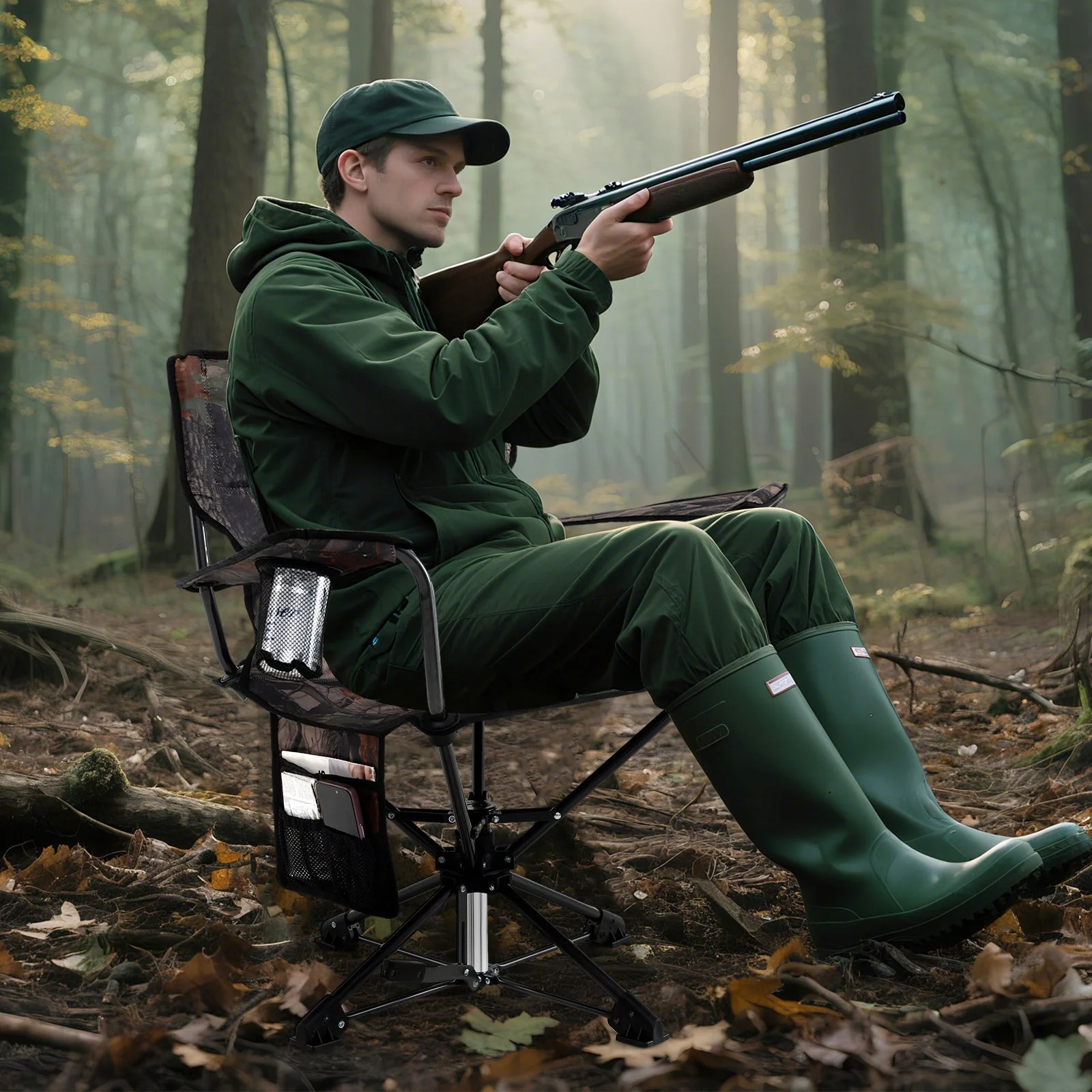 360° Swivel Hunting Chair Portable Foldable - Image 2