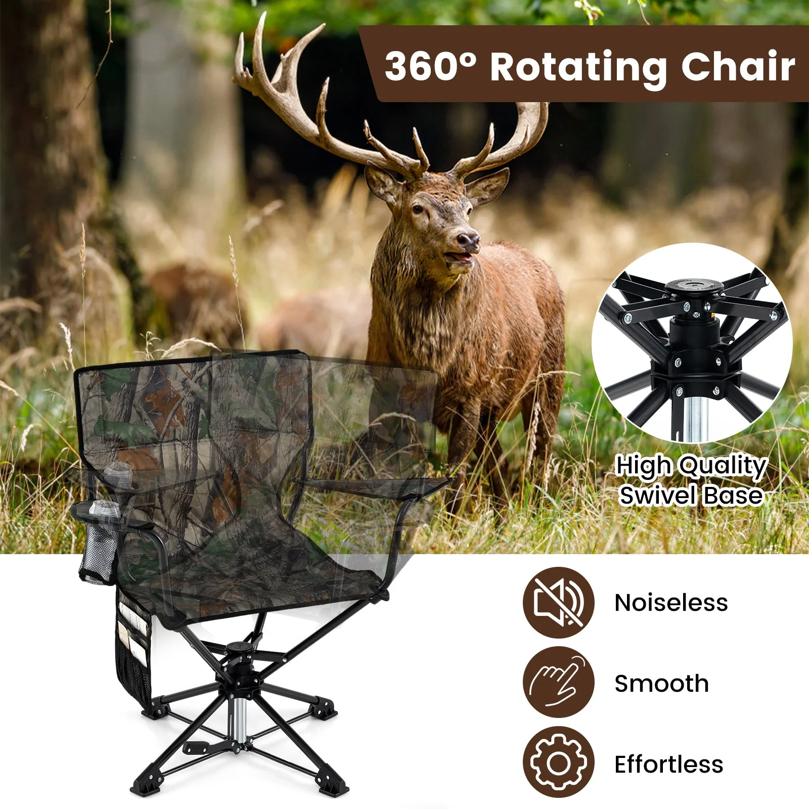 360° Swivel Hunting Chair Portable Foldable - Image 22