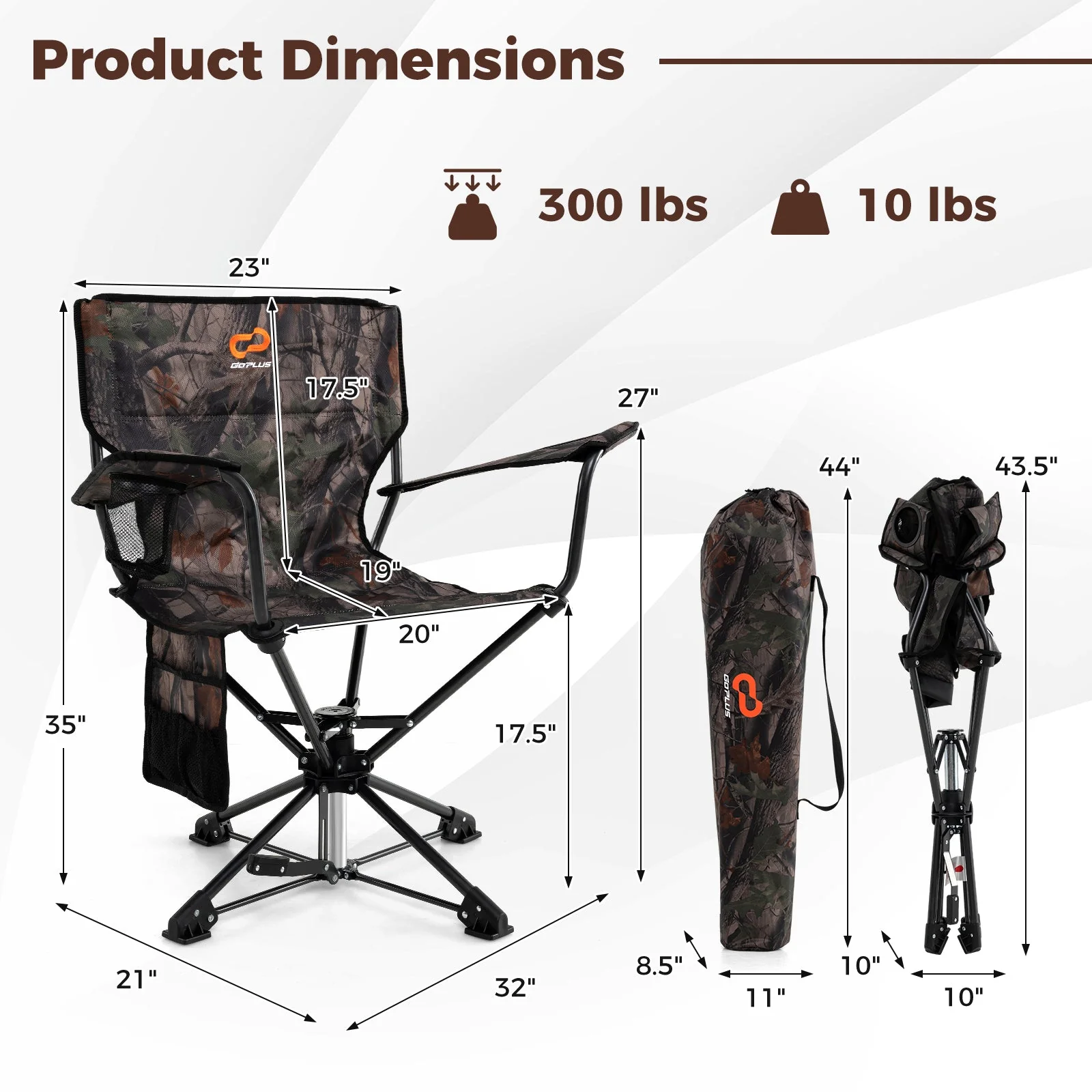 360° Swivel Hunting Chair Portable Foldable - Image 5