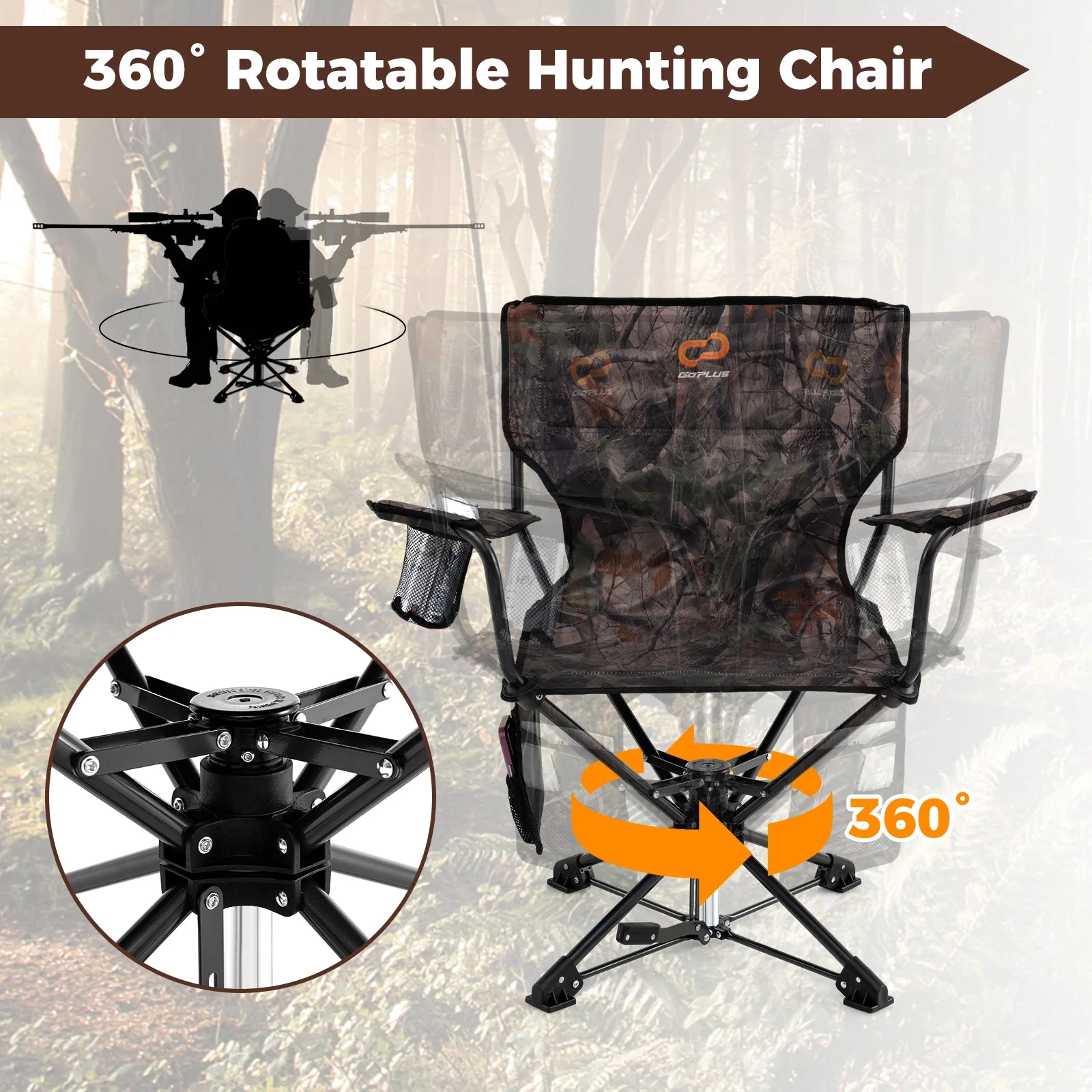 360° Swivel Hunting Chair Portable Foldable - Image 6