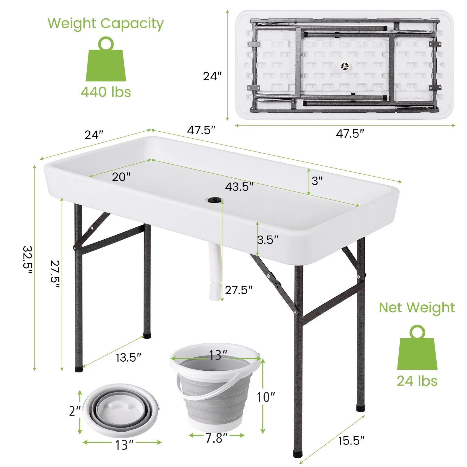 4 Feet Plastic Party Ice Folding Table with Matching Skirt - Image 13
