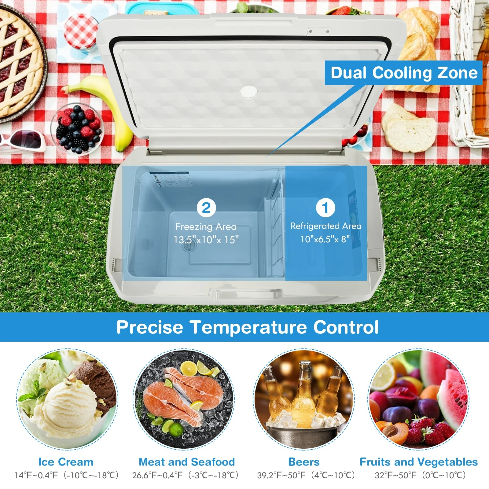 42 QT Portable Dual-Zone Car Refrigerator - Image 16