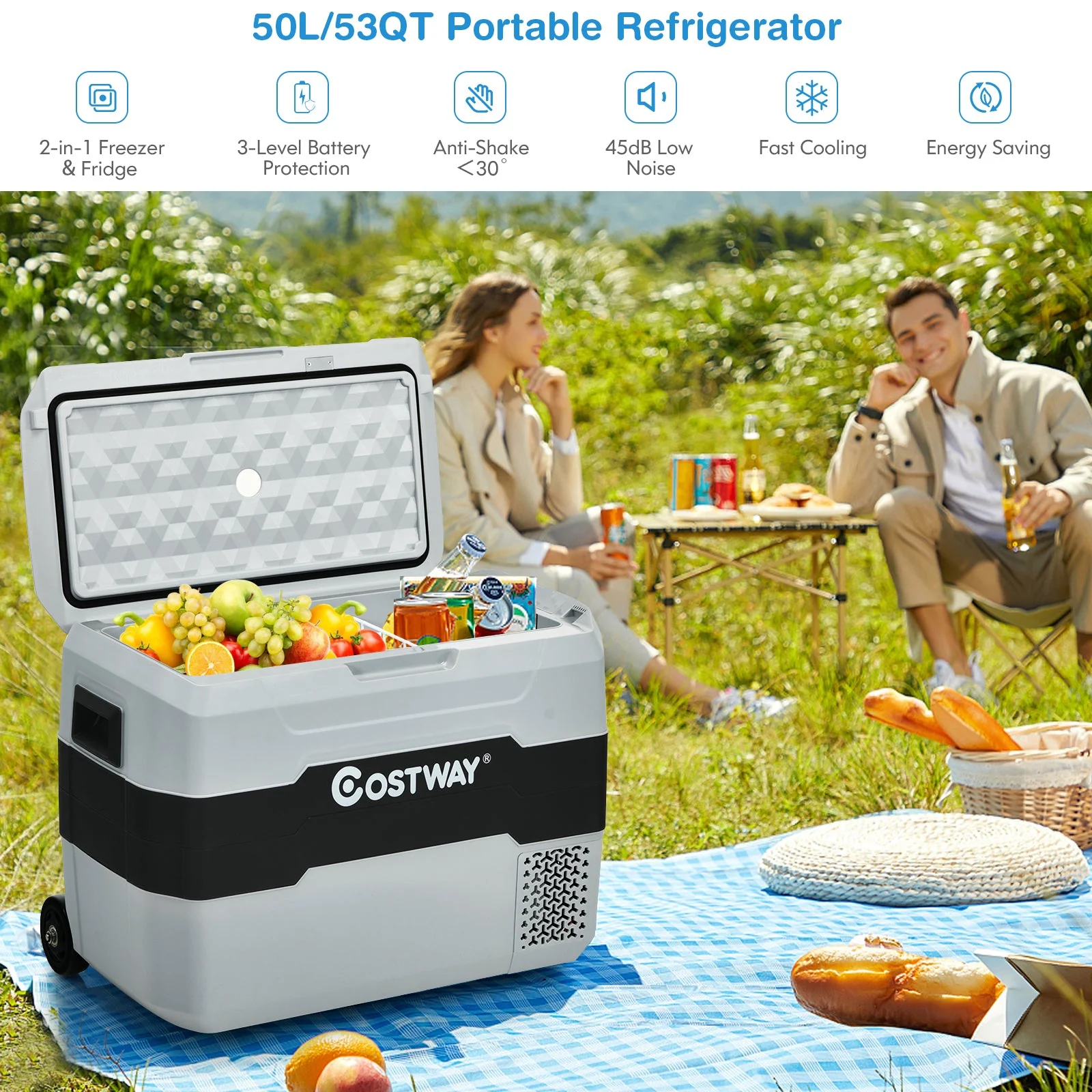 42 QT Portable Dual-Zone Car Refrigerator - Image 8