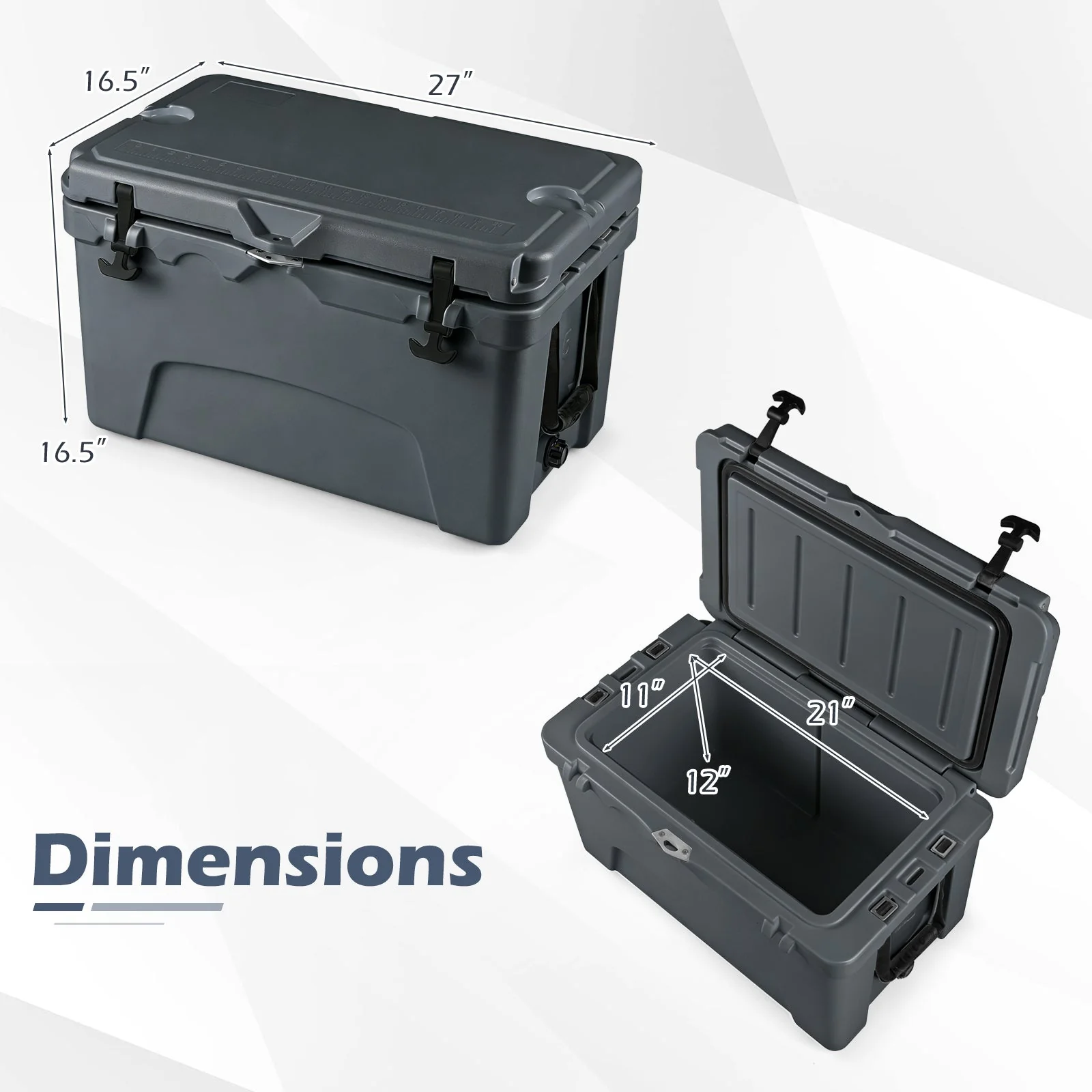 45 Quart Portable Hard Cooler Insulated Ice Chest Keeps Cool for up to 6 Days - Image 4