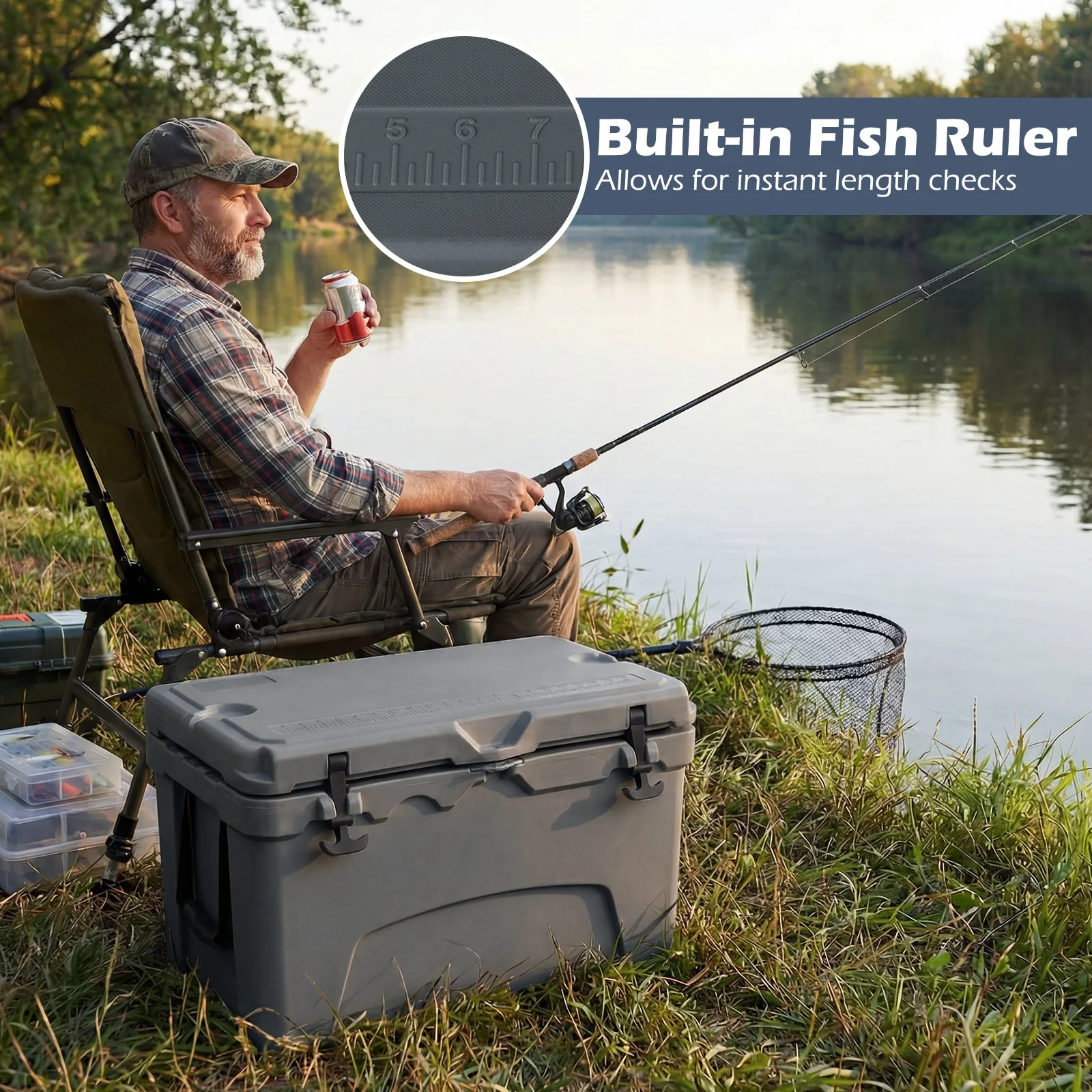 45 Quart Portable Hard Cooler Insulated Ice Chest Keeps Cool for up to 6 Days - Image 7