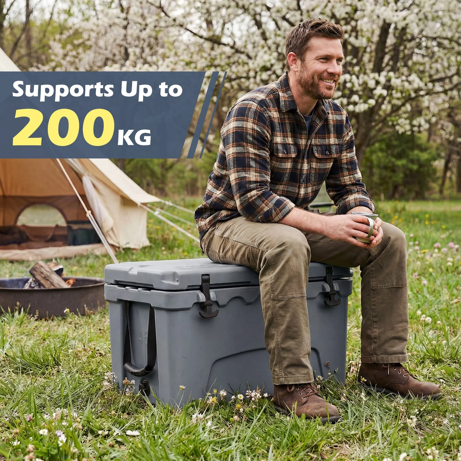 45 Quart Portable Hard Cooler Insulated Ice Chest Keeps Cool for up to 6 Days - Image 8