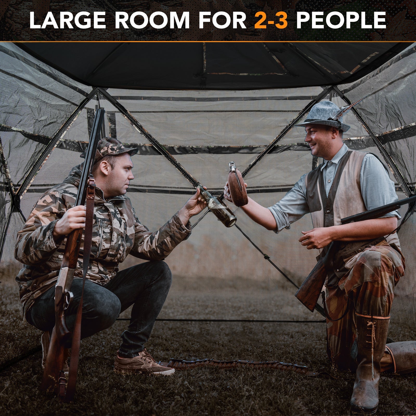 5-IN-1 Detachable Hunting Blind for 2-3 People with Skylight - Image 5