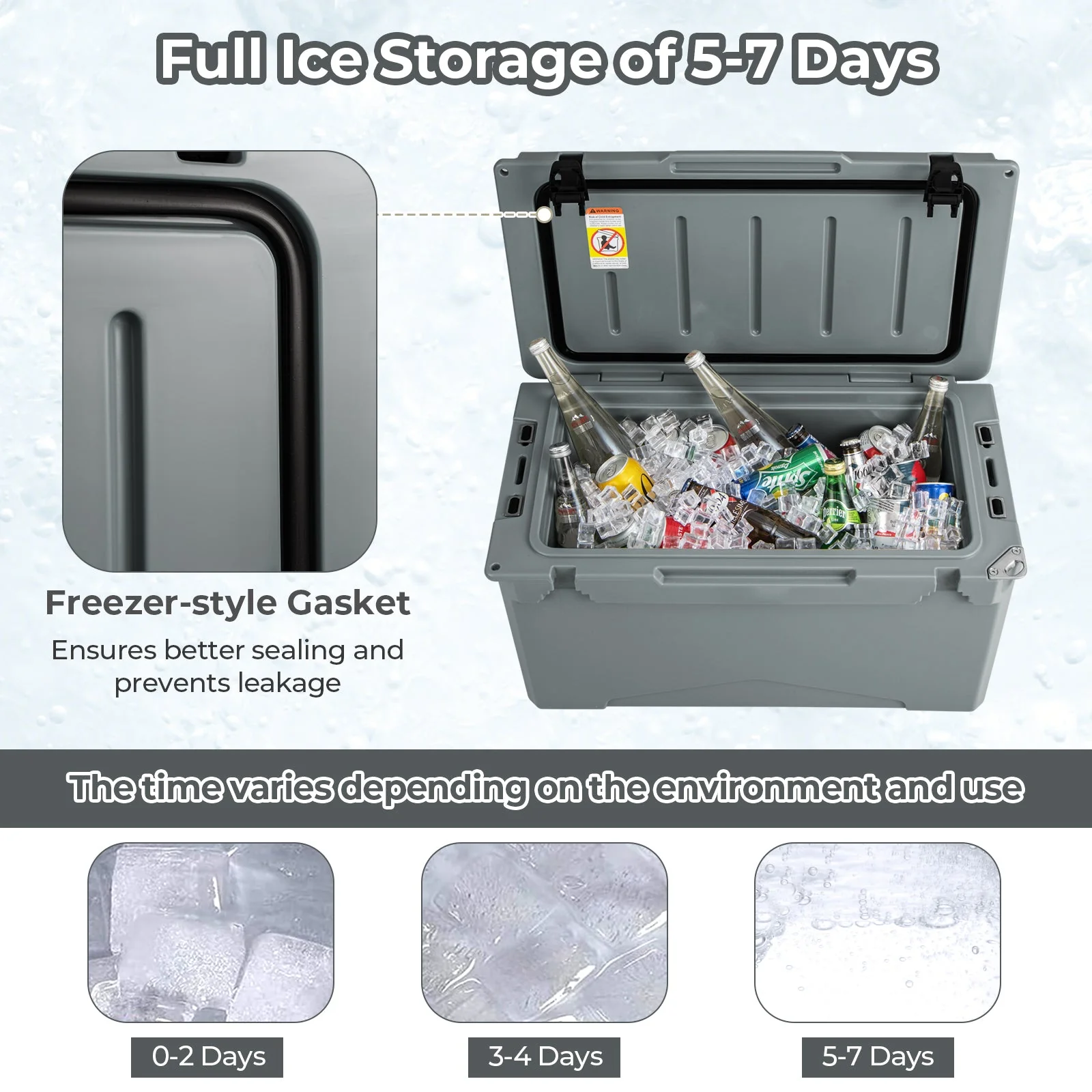 50 QT Rotomolded Cooler Insulated Portable Ice Chest with Integrated Cup Holders - Image 5