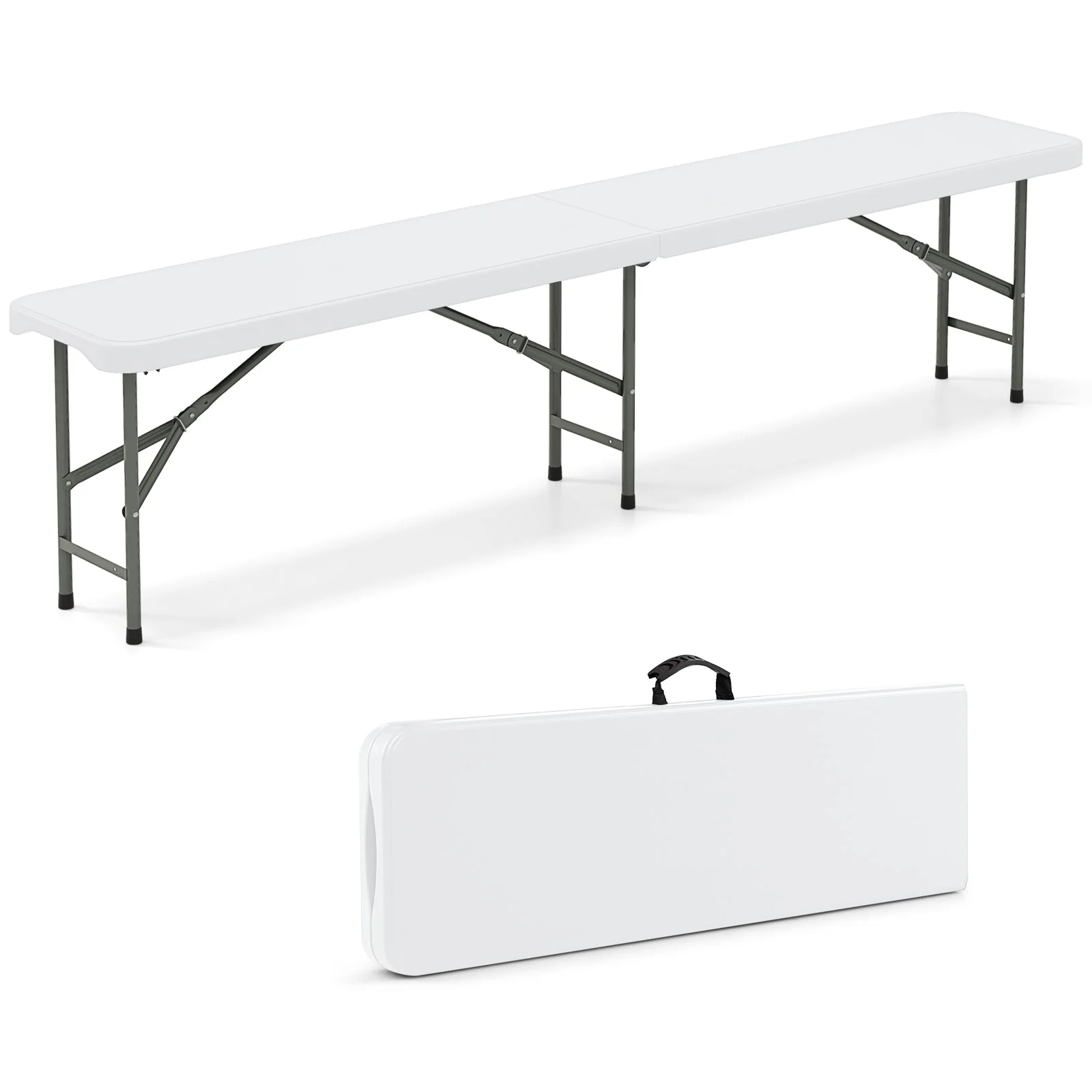 6 Feet Plastic Folding Bench Portable Seat with Handle and Lock - Image 11