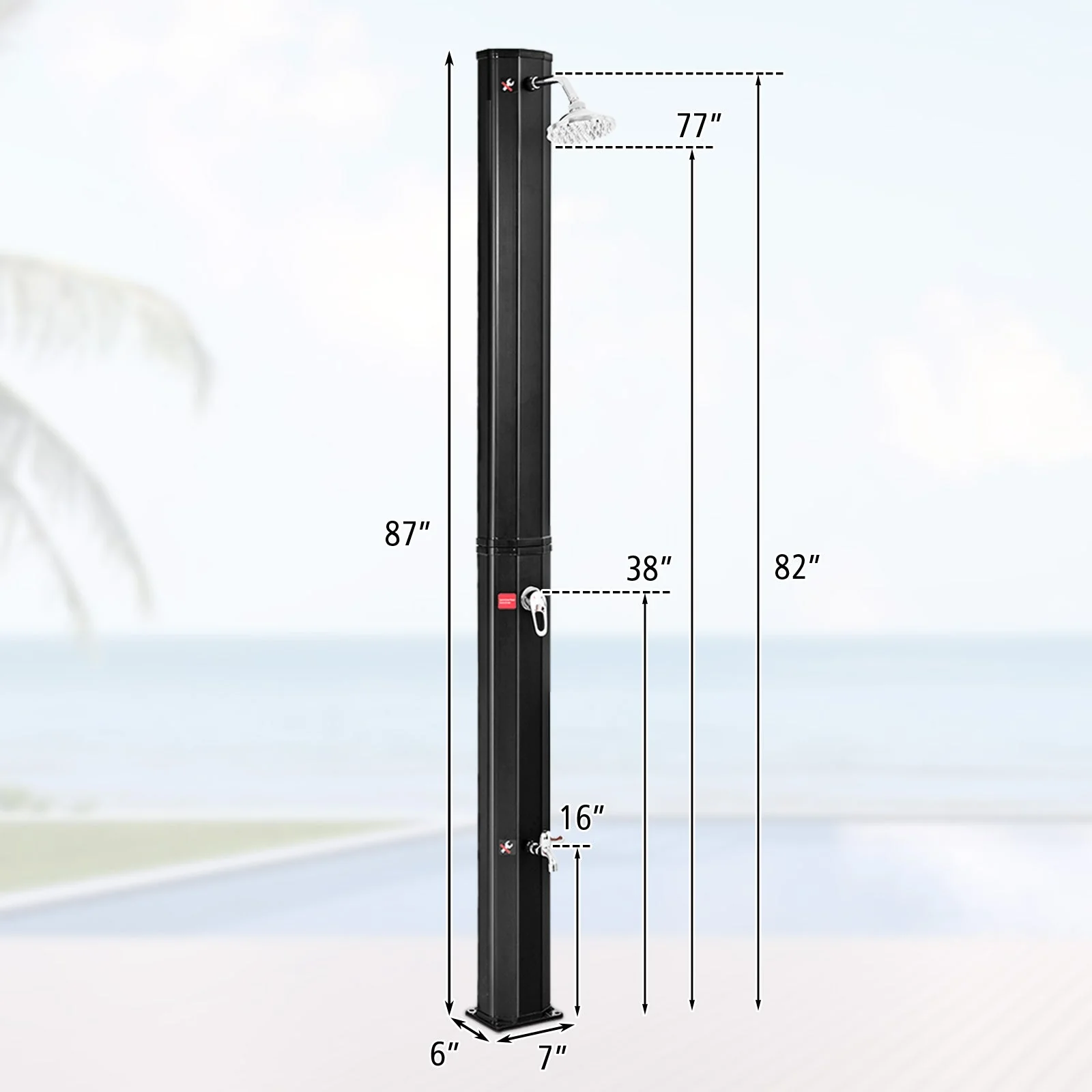 7.2 Feet Adjustable Outdoor Solar Heating Shower Head - Image 3